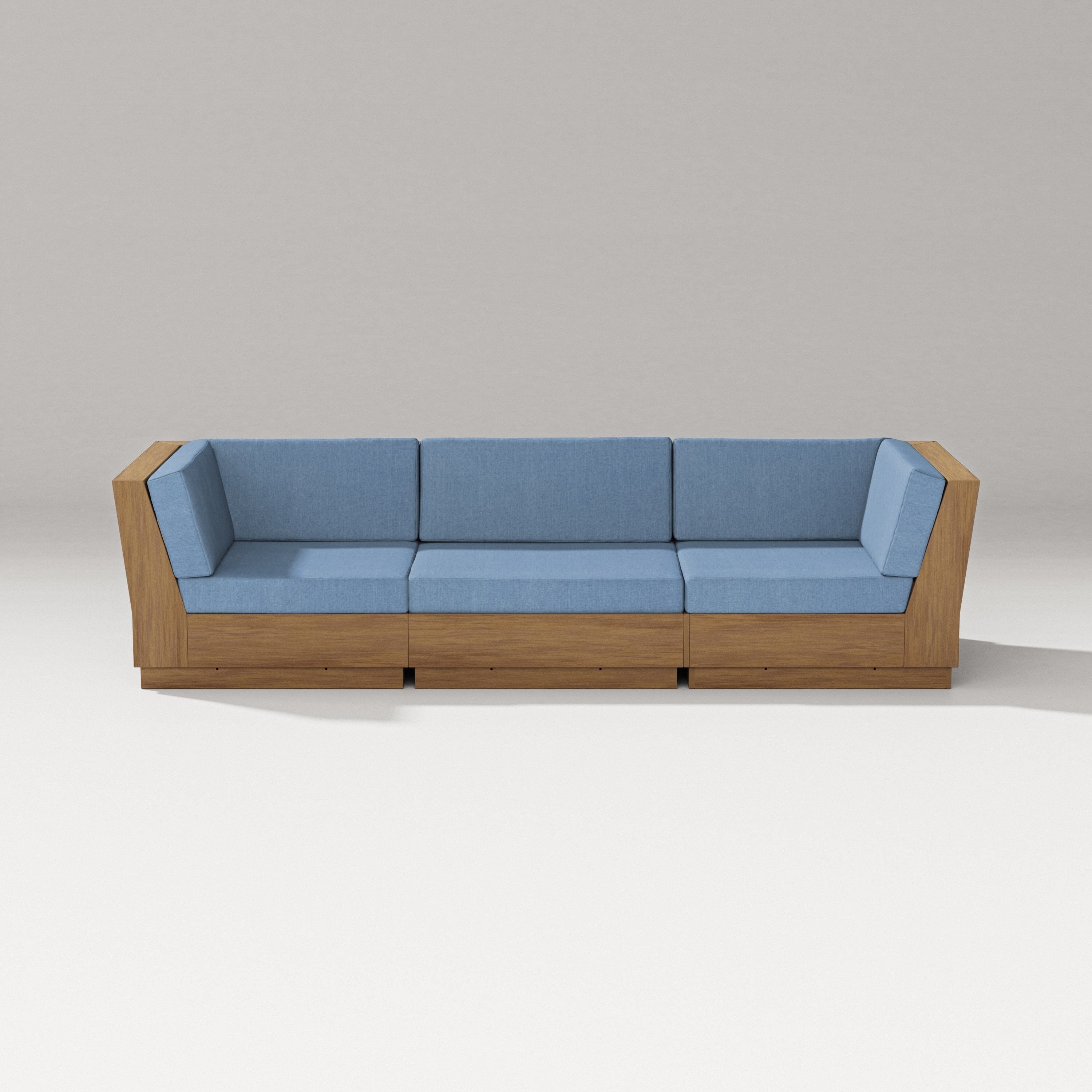 PW Designer Series Elevate Sofa Sectional in Natural / Sky Blue