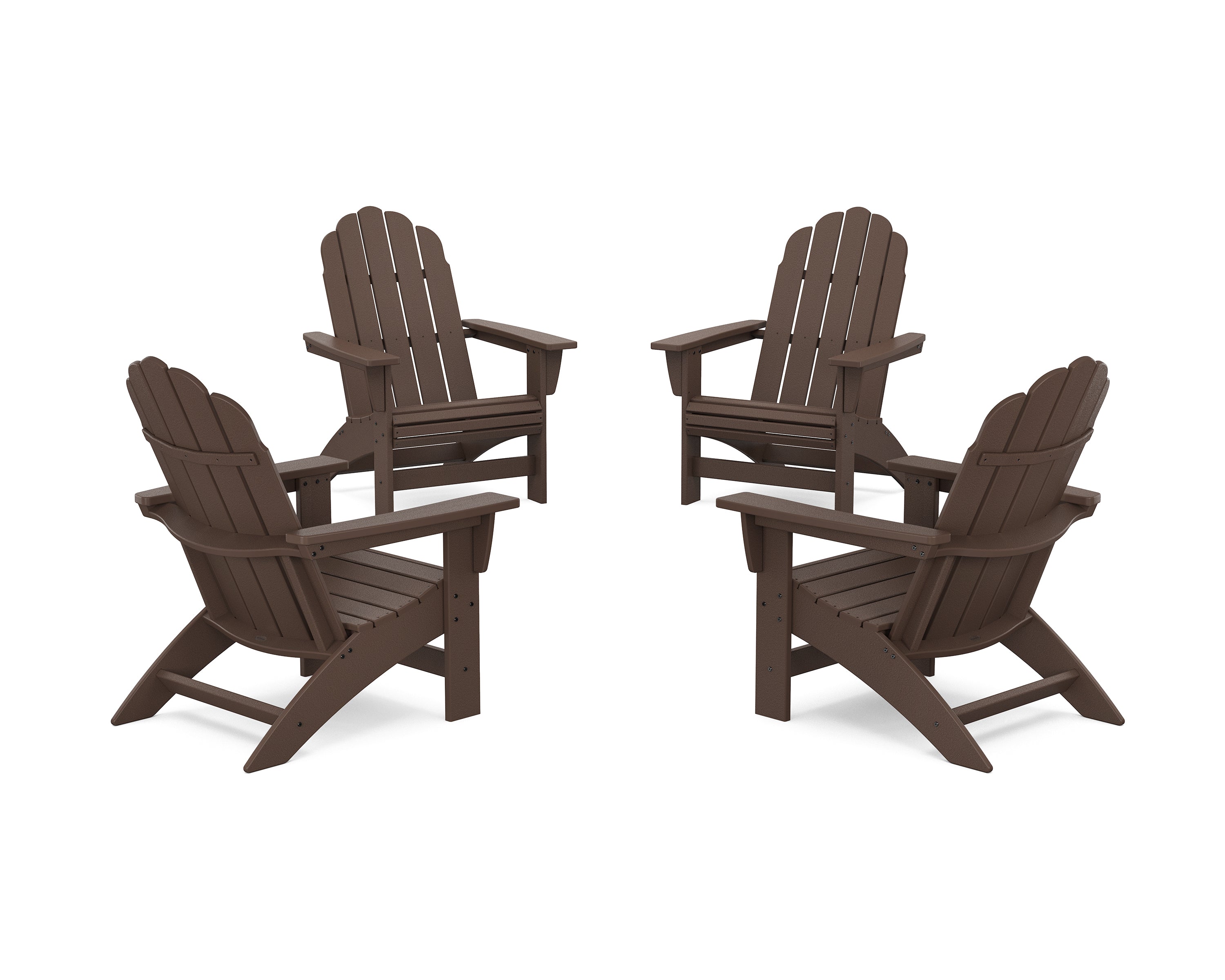 POLYWOOD 4-Piece Vineyard Grand Adirondack Chair Conversation Set in Mahogany