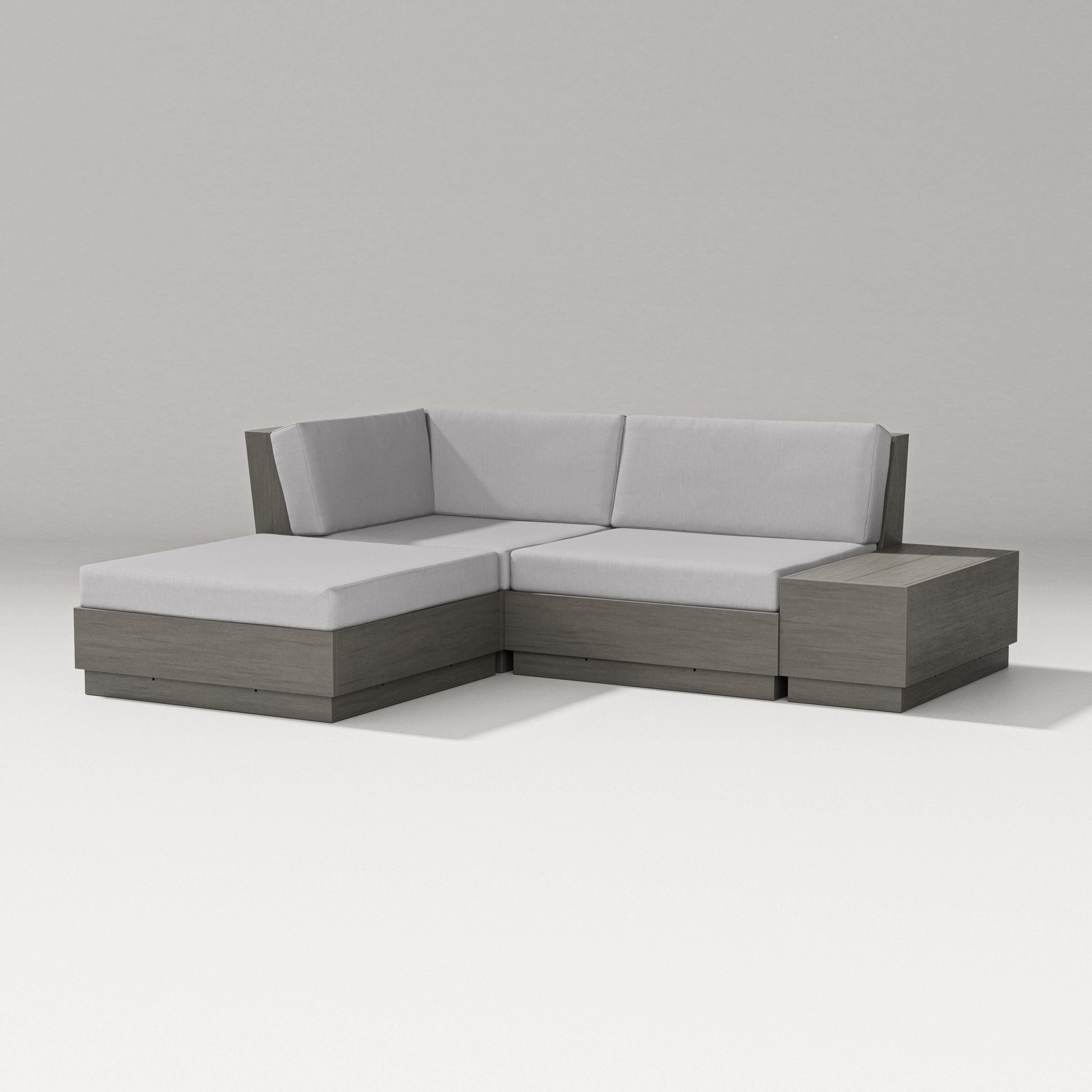 PW Designer Series Elevate Loveseat Sectional with Chaise in Driftwood / Granite