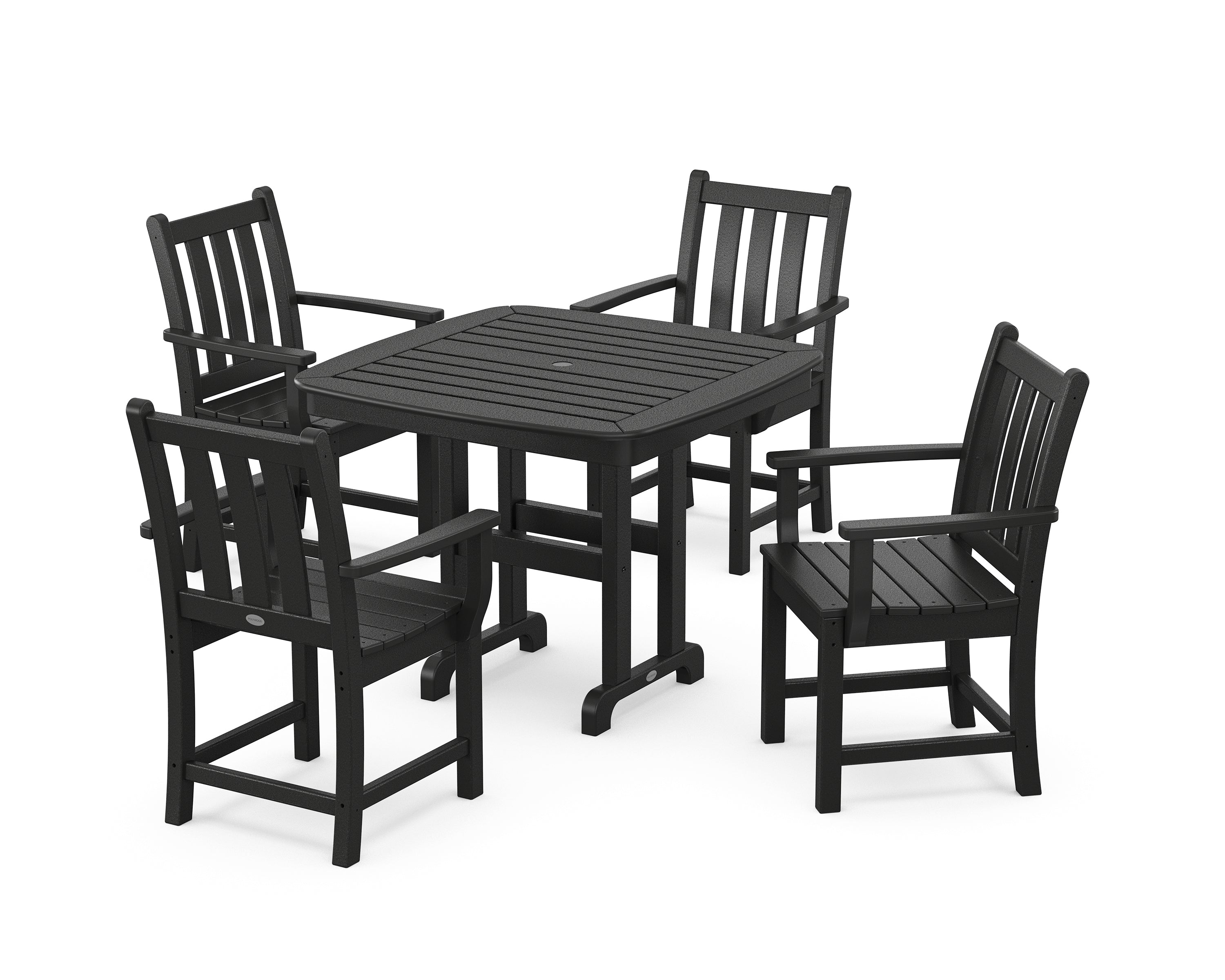 POLYWOOD Traditional Garden 5-Piece Dining Set in Black