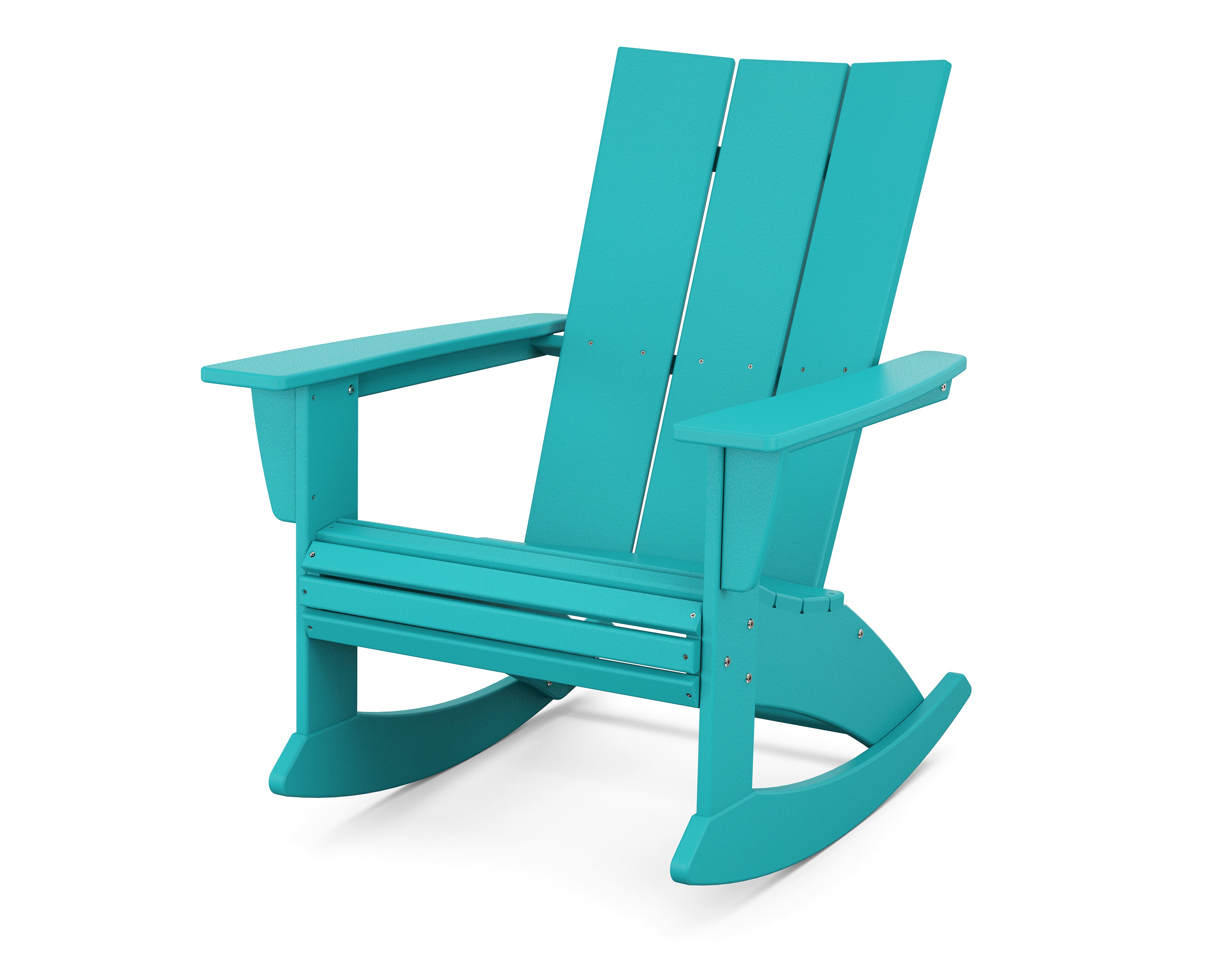 POLYWOOD Modern Curveback Adirondack Rocking Chair in Aruba