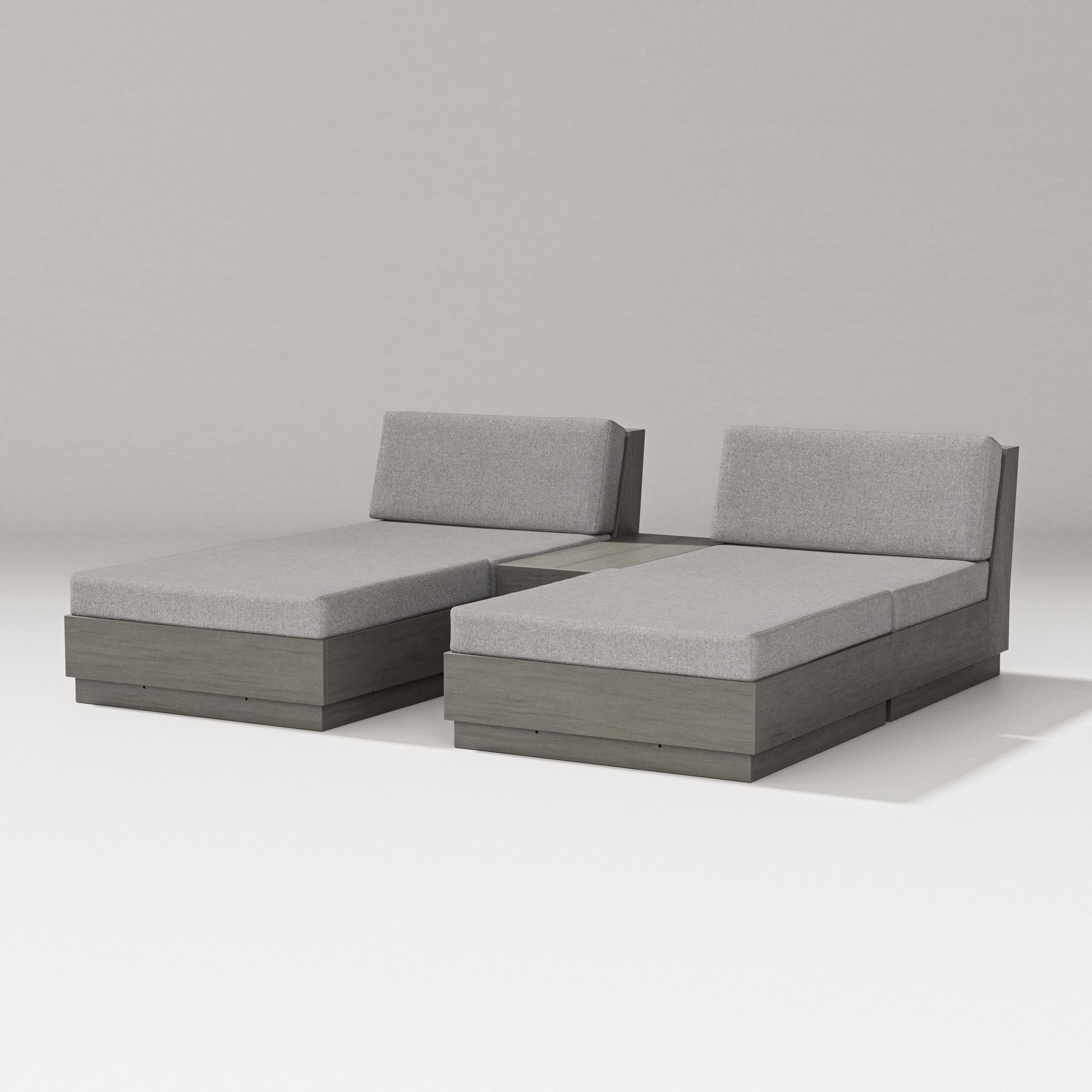 PW Designer Series Elevate Double Chaise Set in Driftwood / Grey Mist