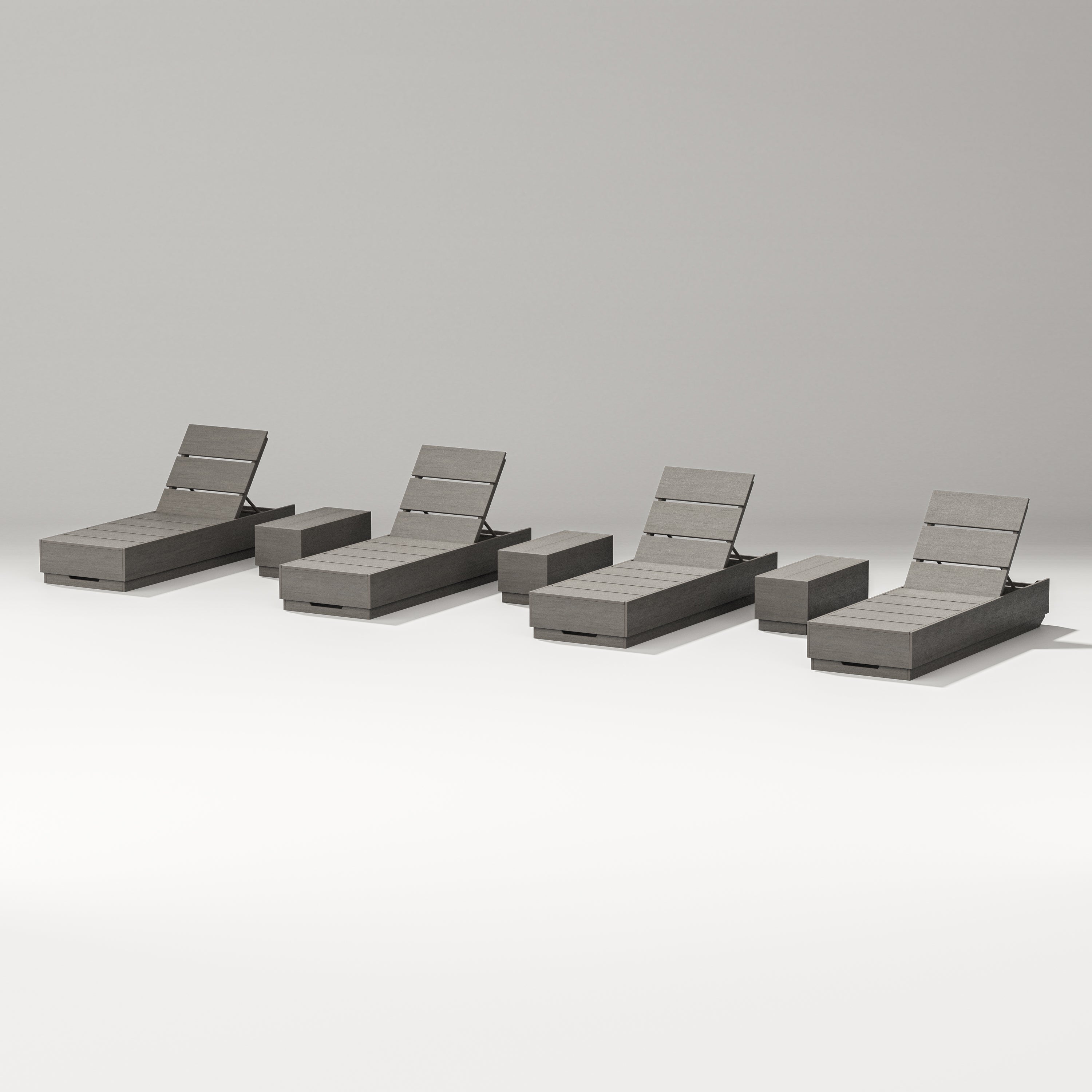 PW Designer Series Elevate 7-Piece Chaise Lounge Set in Driftwood