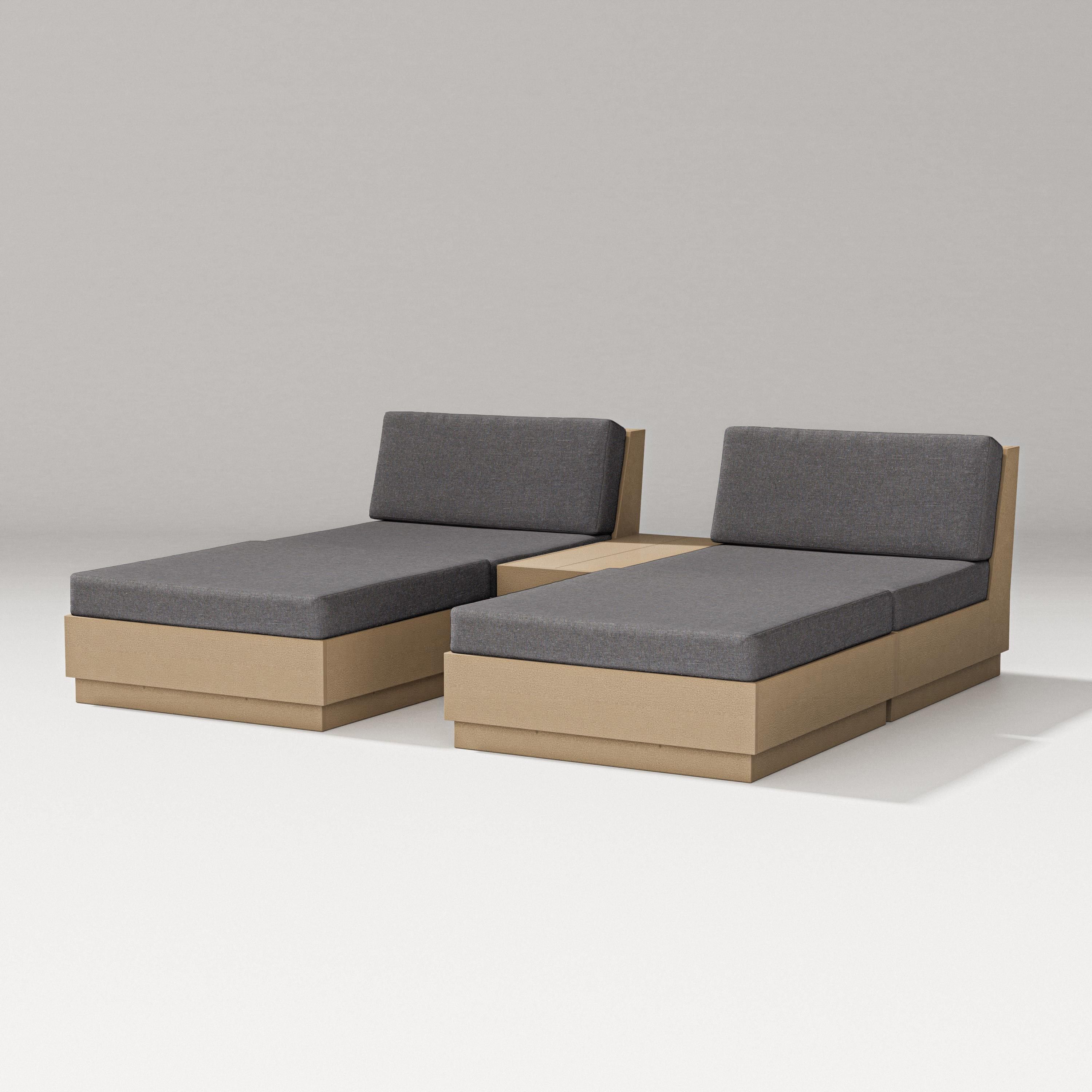 PW Designer Series Elevate Double Chaise Set in Vintage Sahara / Ash Charcoal