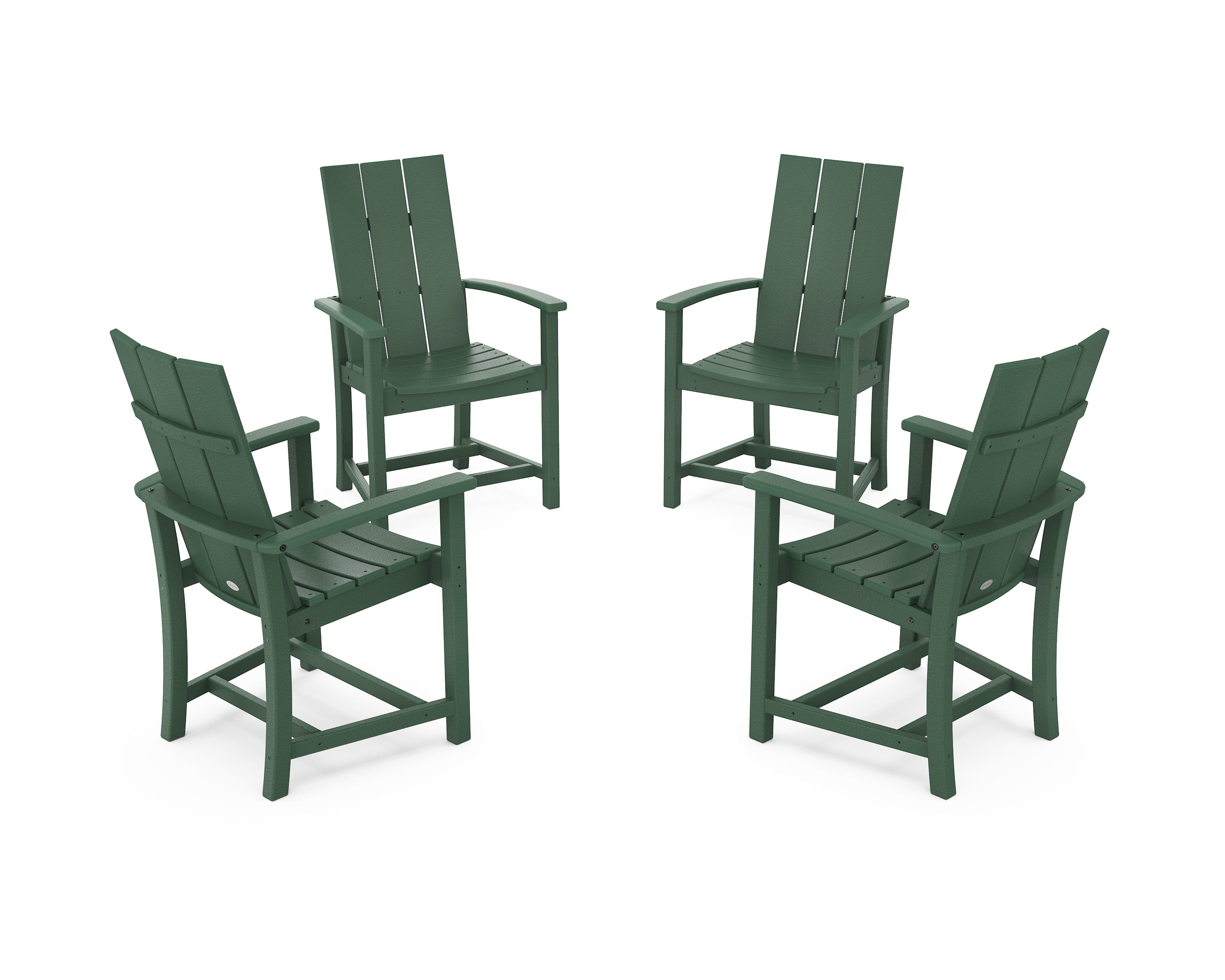 POLYWOOD Modern 4-Piece Upright Adirondack Conversation Set in Green