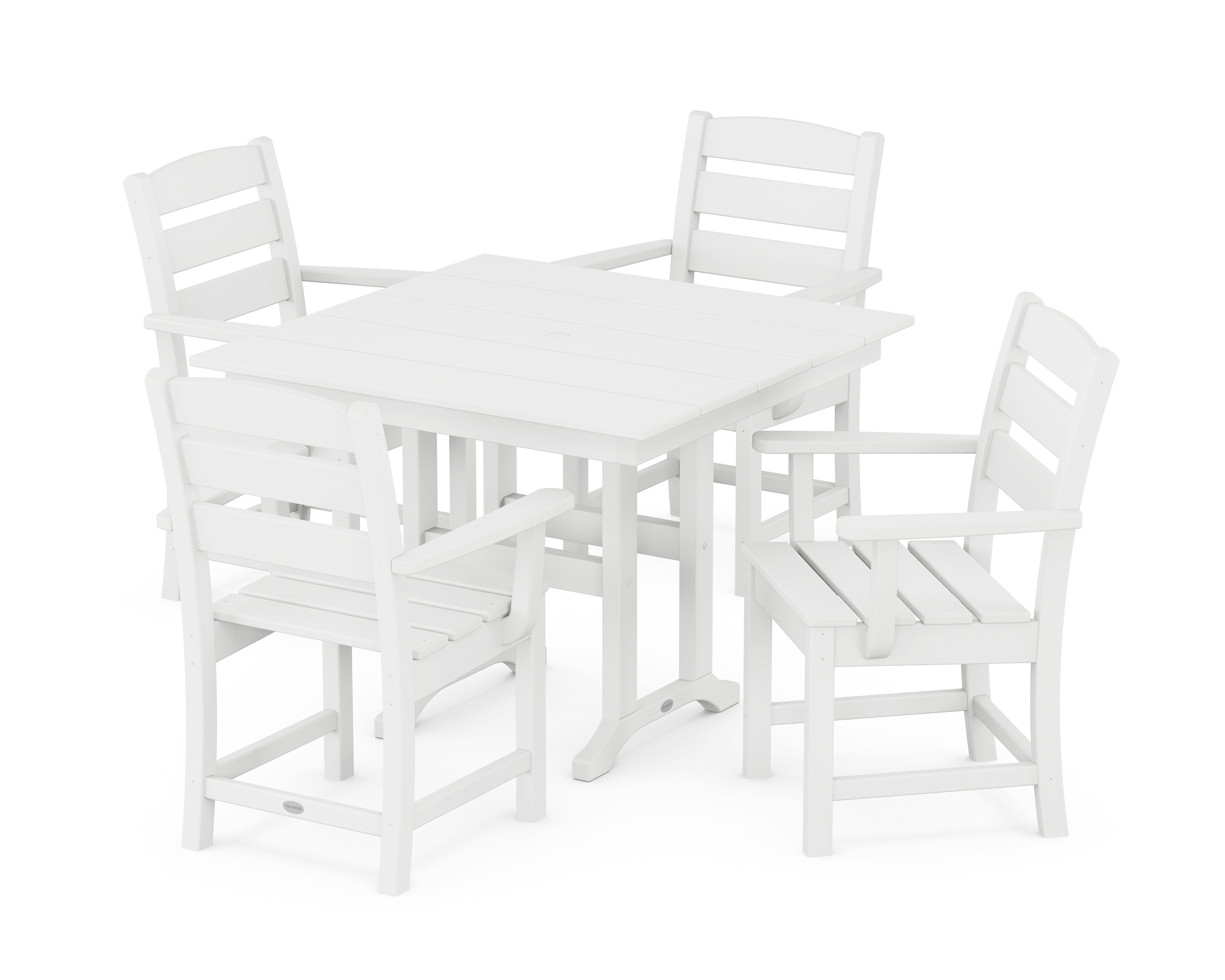 POLYWOOD Lakeside 5-Piece Farmhouse Dining Set in White