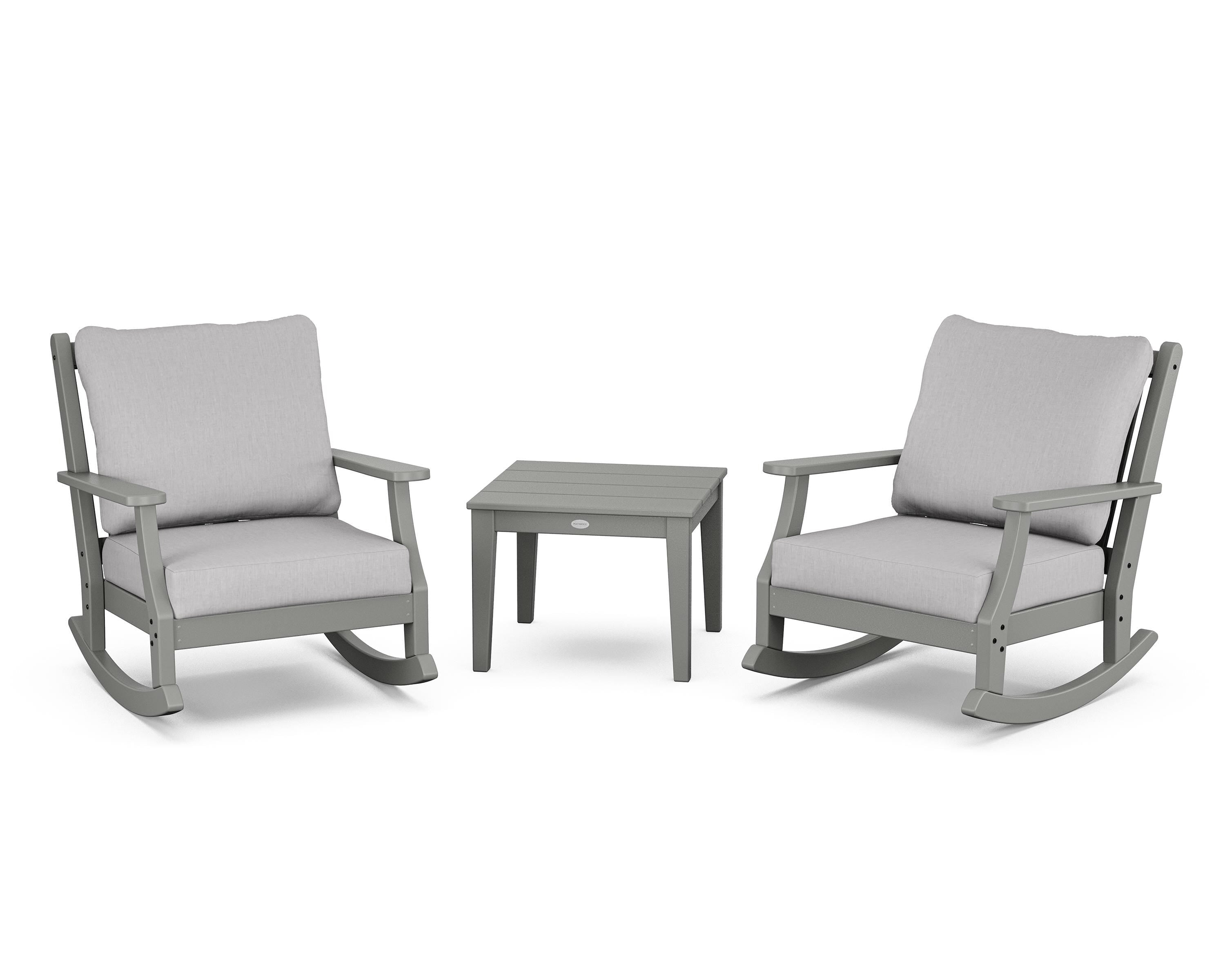 Country Living Wovendale 3-Piece Deep Seating Rocker Set in Slate Grey / Granite