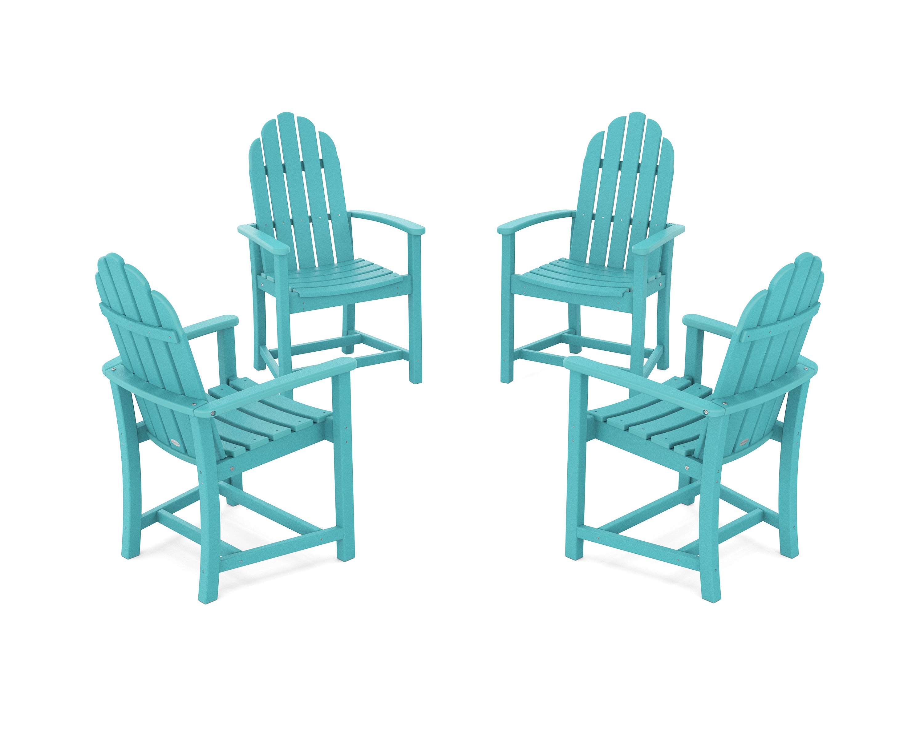 POLYWOOD Classic 4-Piece Upright Adirondack Conversation Set in Aruba