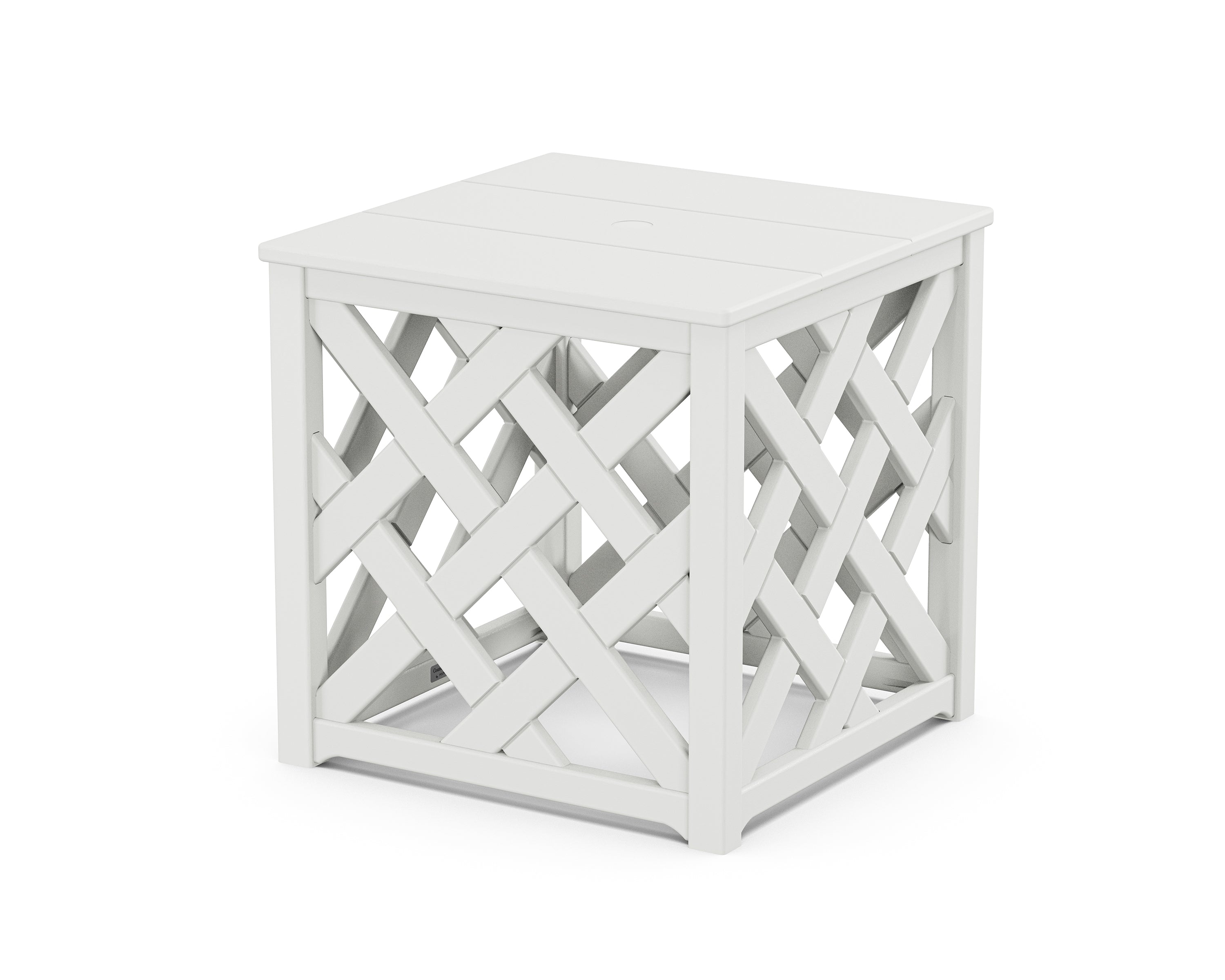 Country Living Wovendale Accent Umbrella Table in White