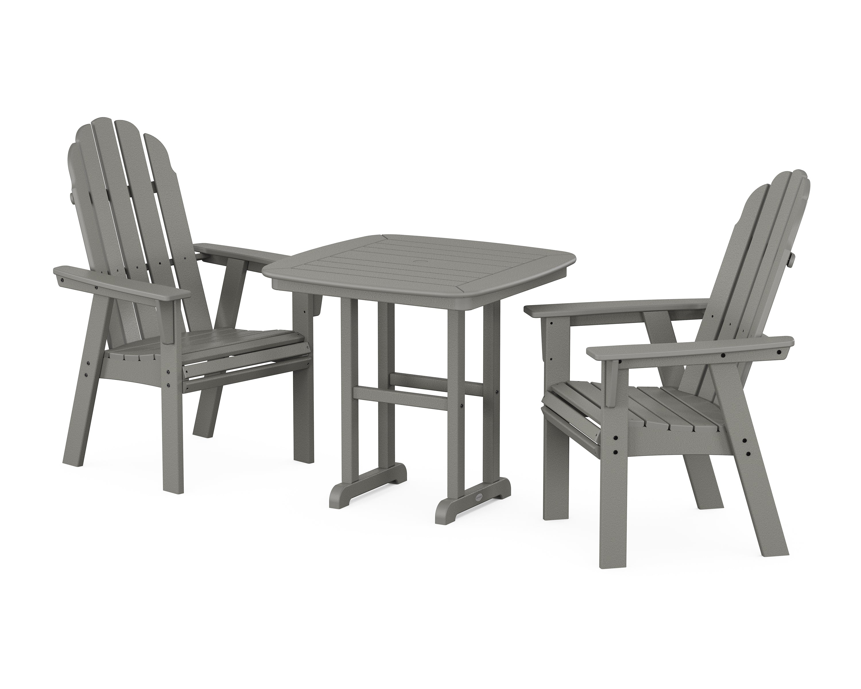 POLYWOOD® Vineyard Adirondack 3-Piece Dining Set in Slate Grey