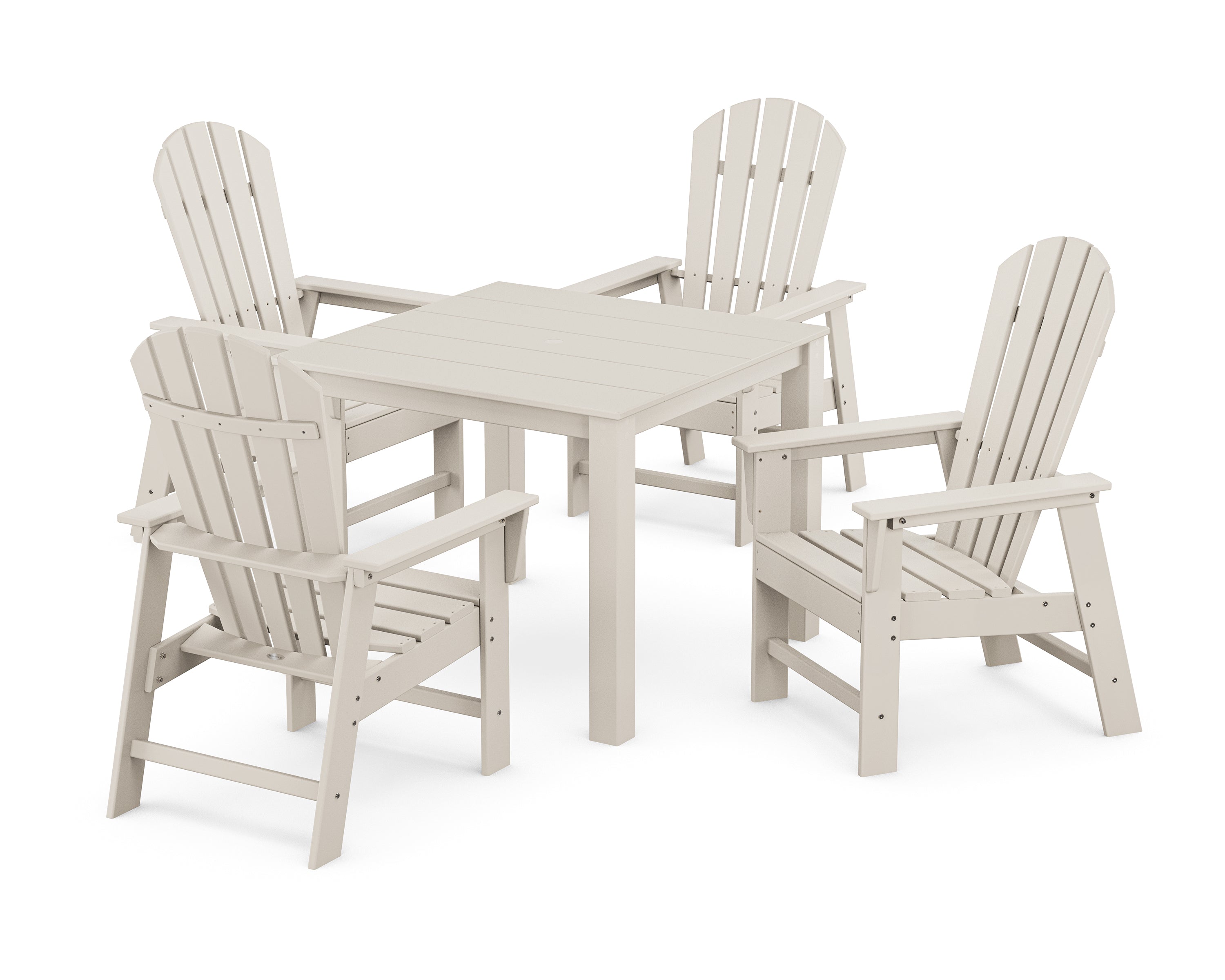 POLYWOOD South Beach Coast 5-Piece Parsons Dining Set in Sand