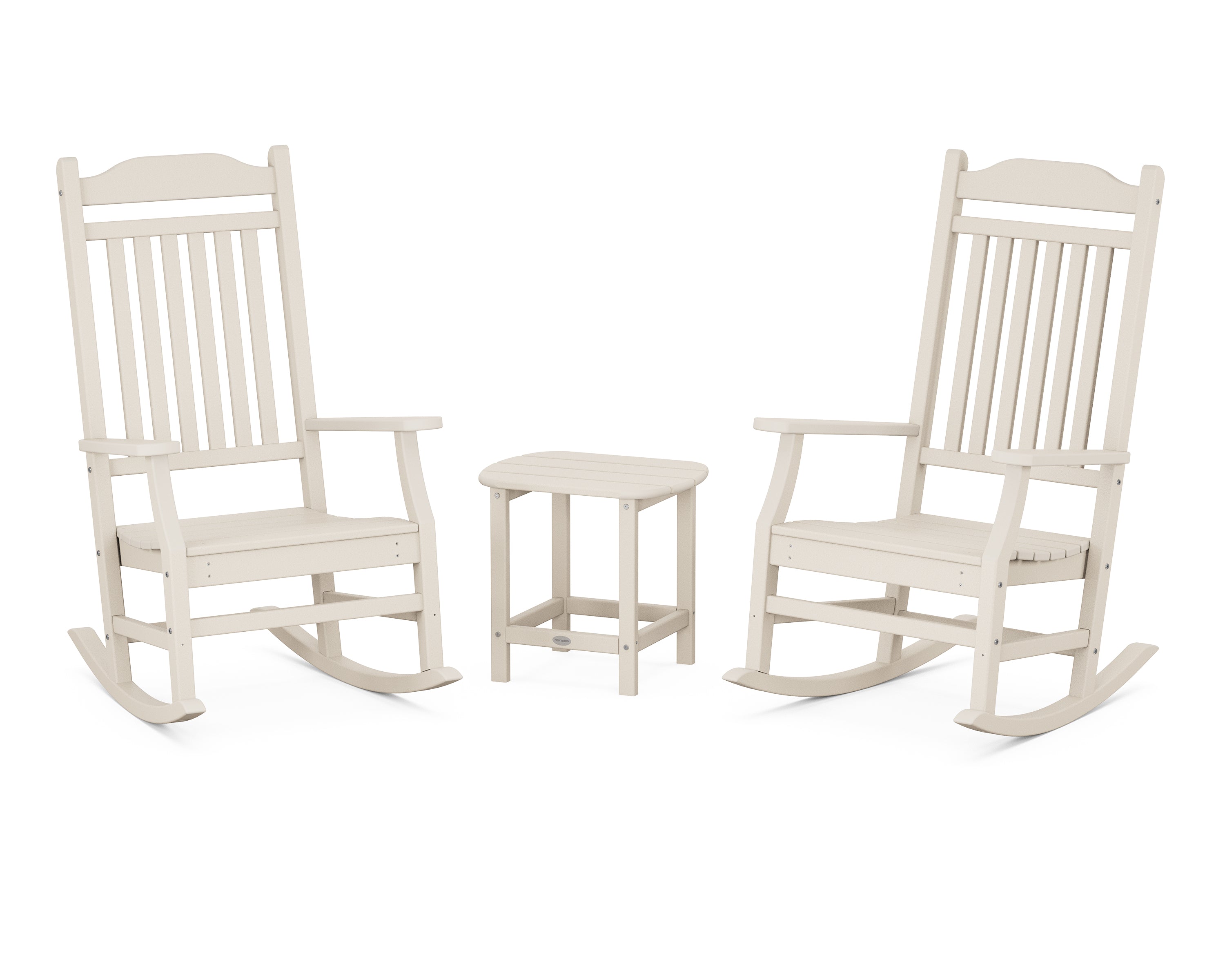 POLYWOOD Country Living Rocking Chair 3-Piece Set in Sand