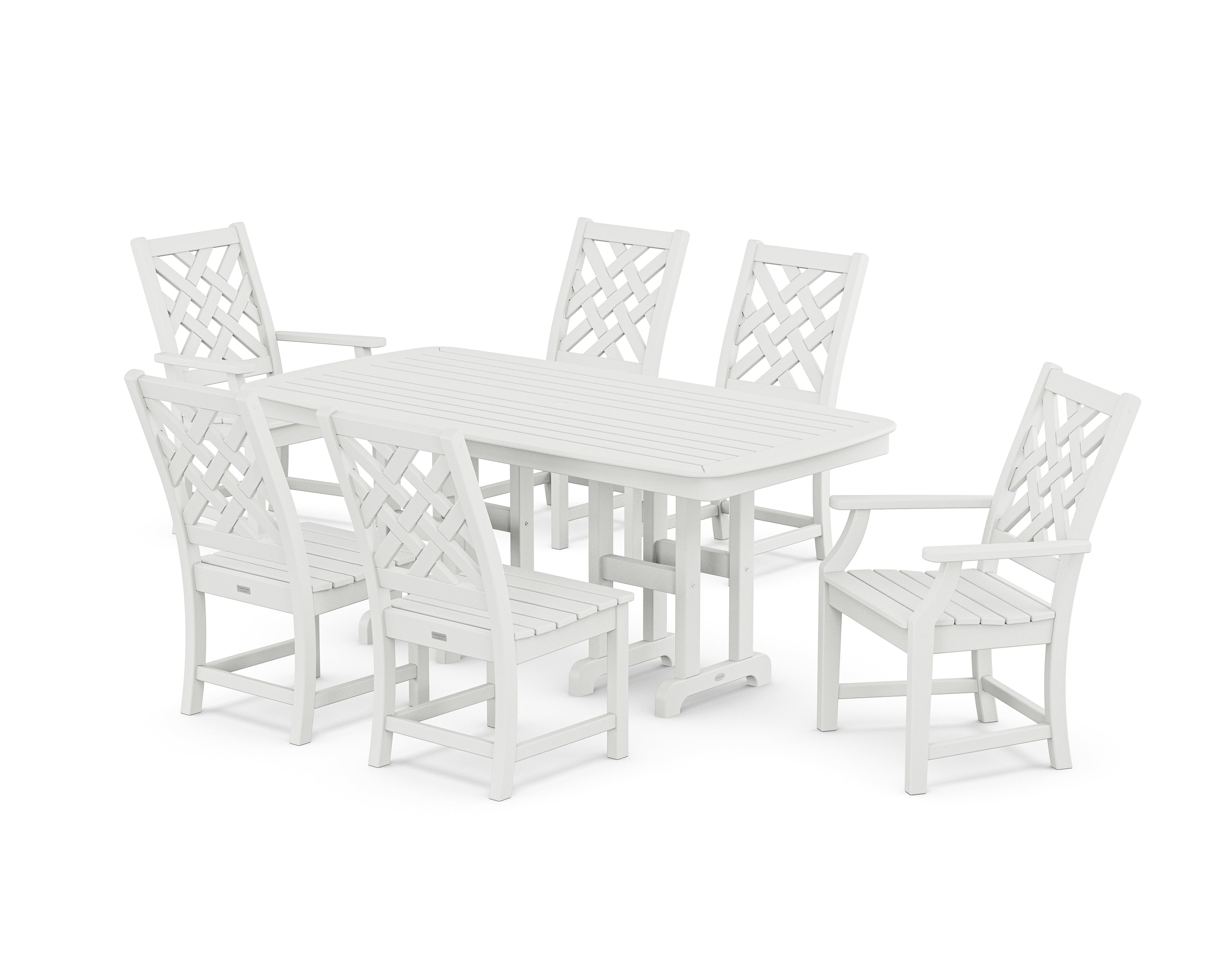 Country Living Wovendale 7-Piece Dining Set in White