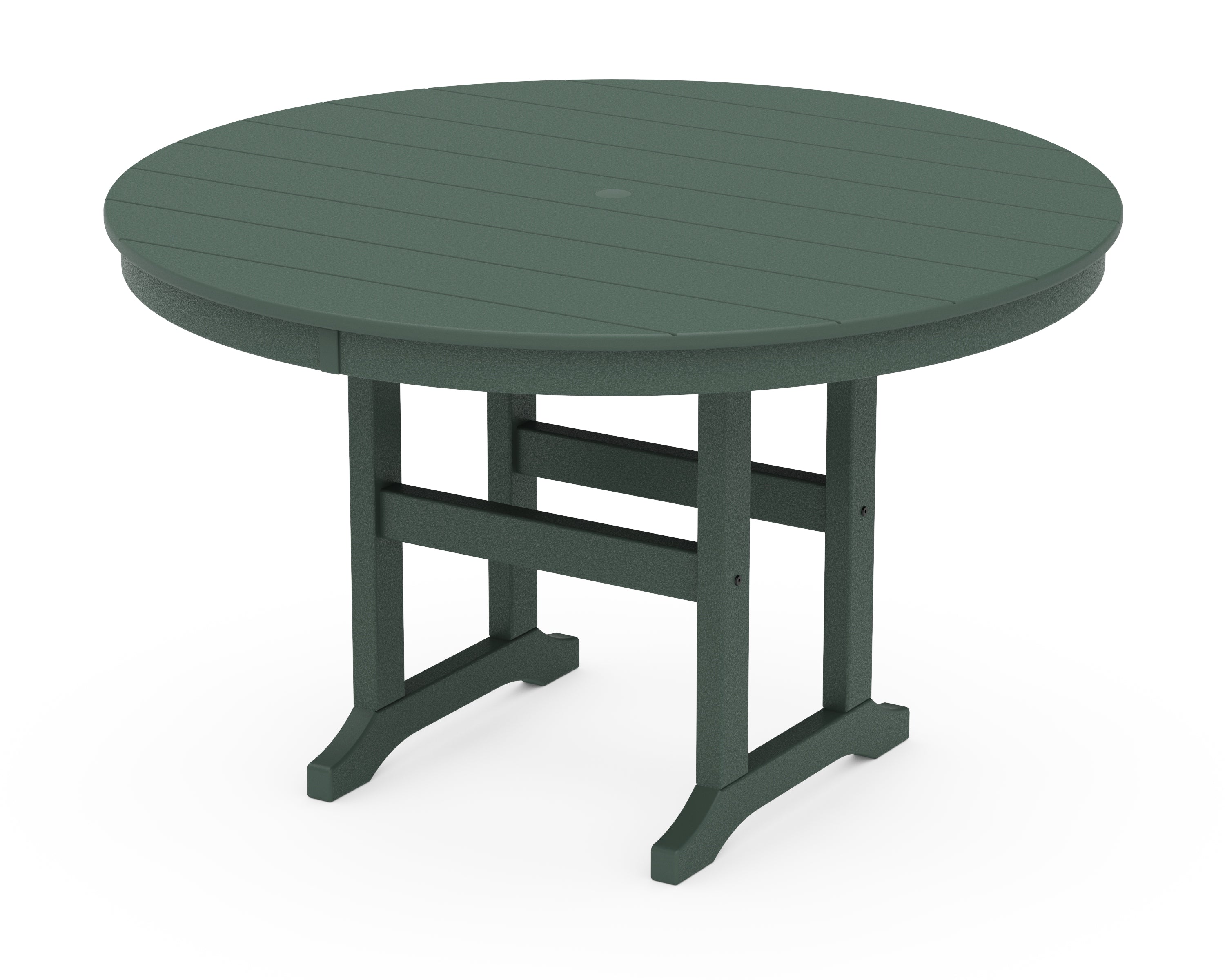 POLYWOOD 48" Round Farmhouse Dining Table in Green