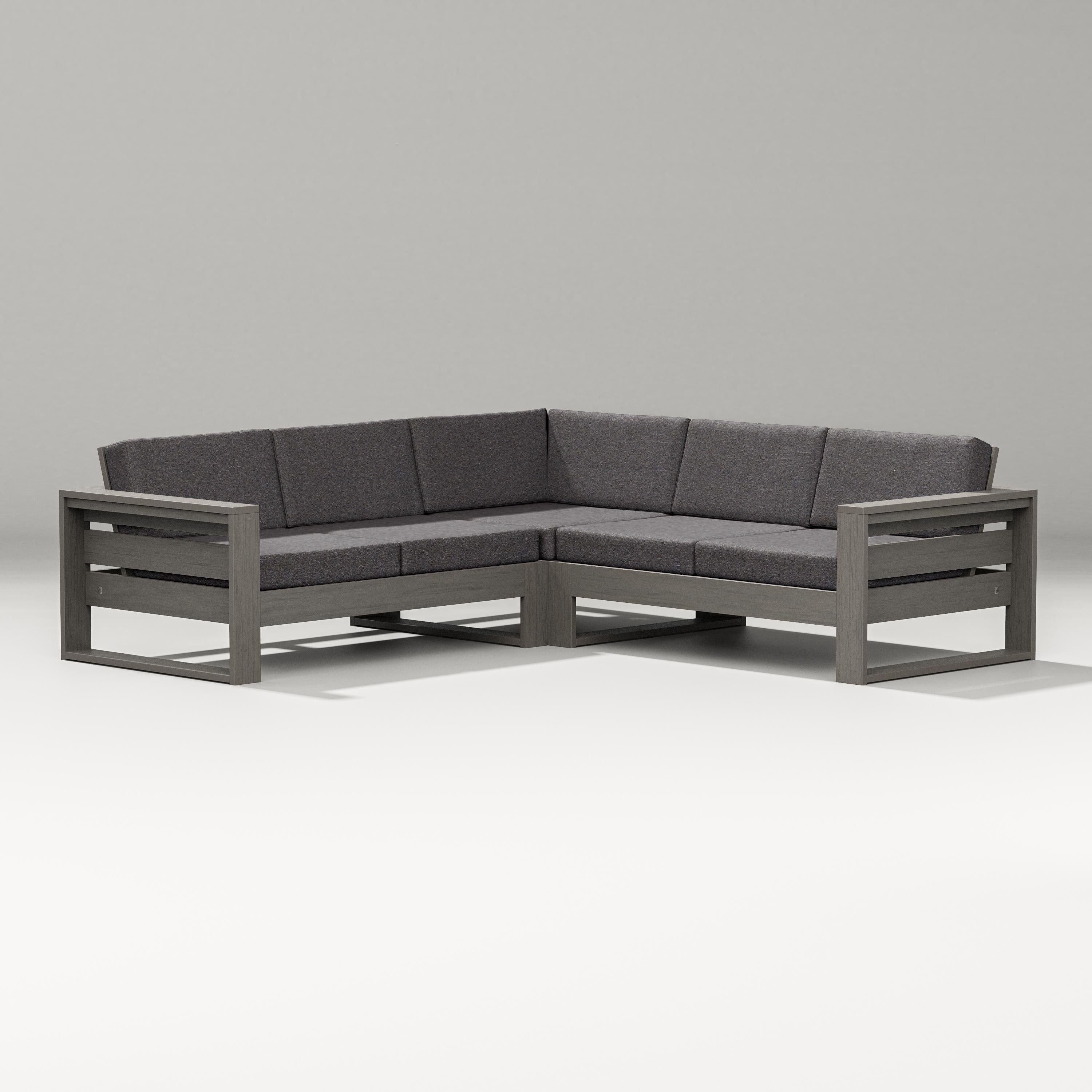 PW Designer Series Latitude Corner Sectional in Driftwood / Ash Charcoal