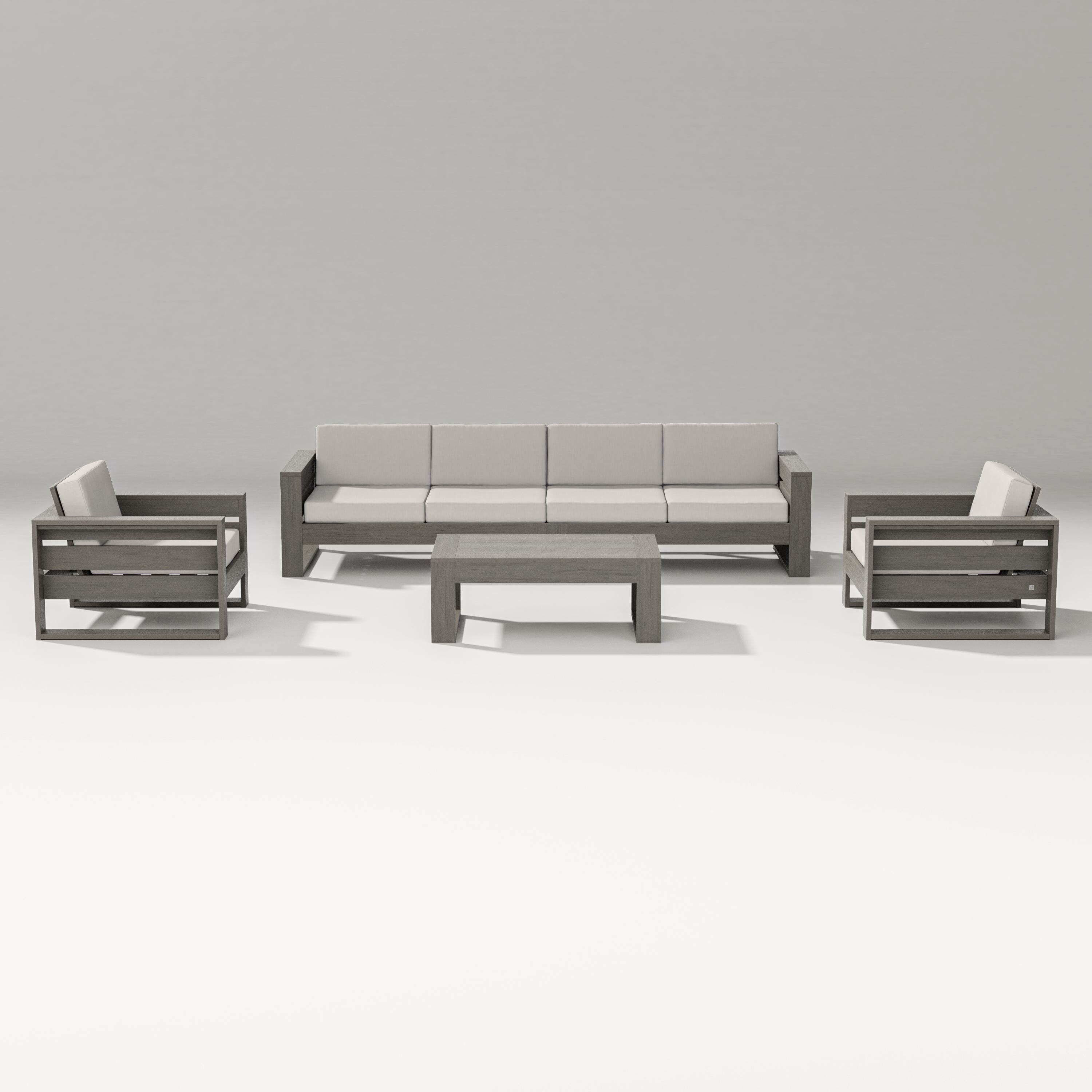 PW Designer Series Latitude 5-Piece Lounge Sofa Set in Driftwood / Cast Ash
