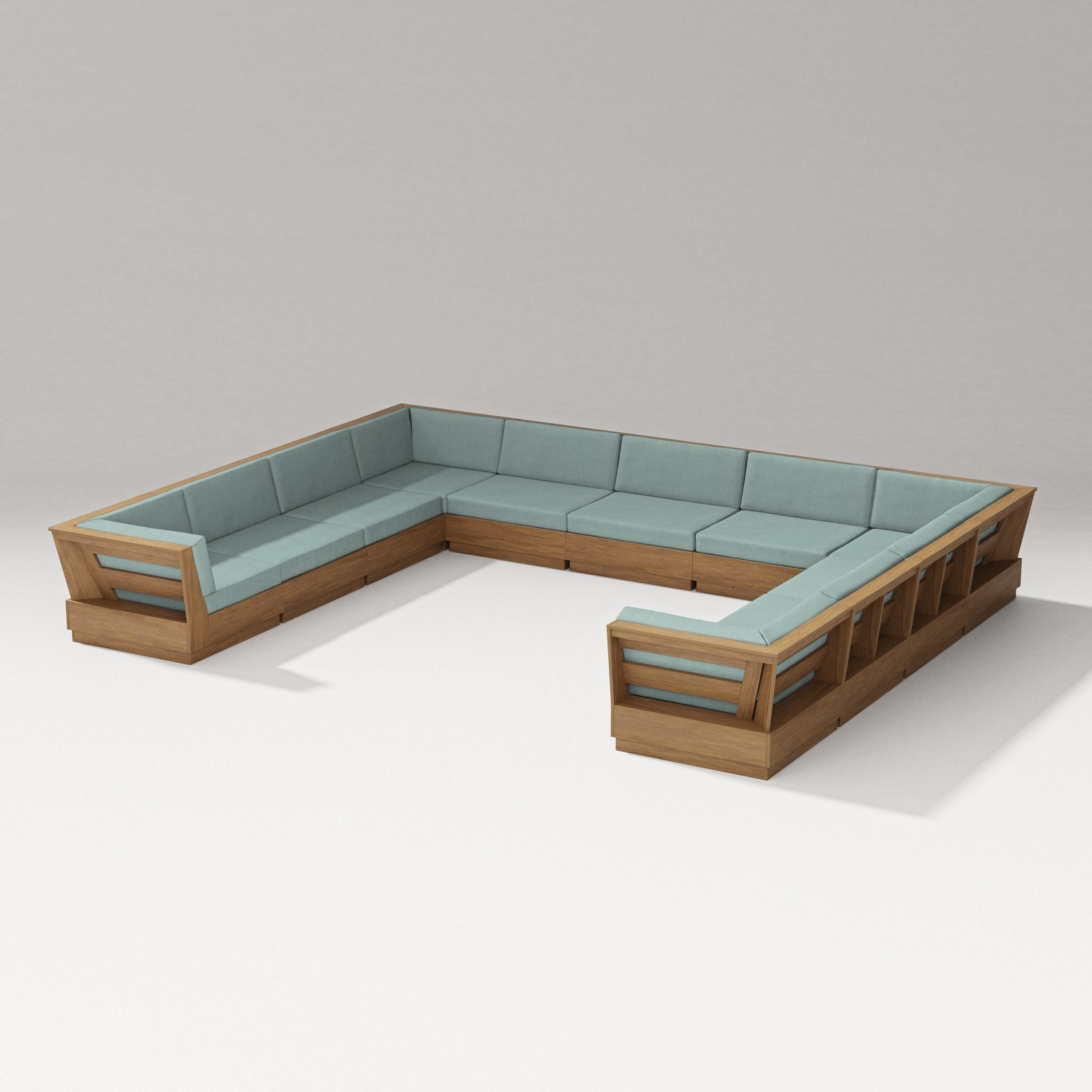 PW Designer Series Elevate Large U-Shaped Sectional in Natural / Glacier Spa