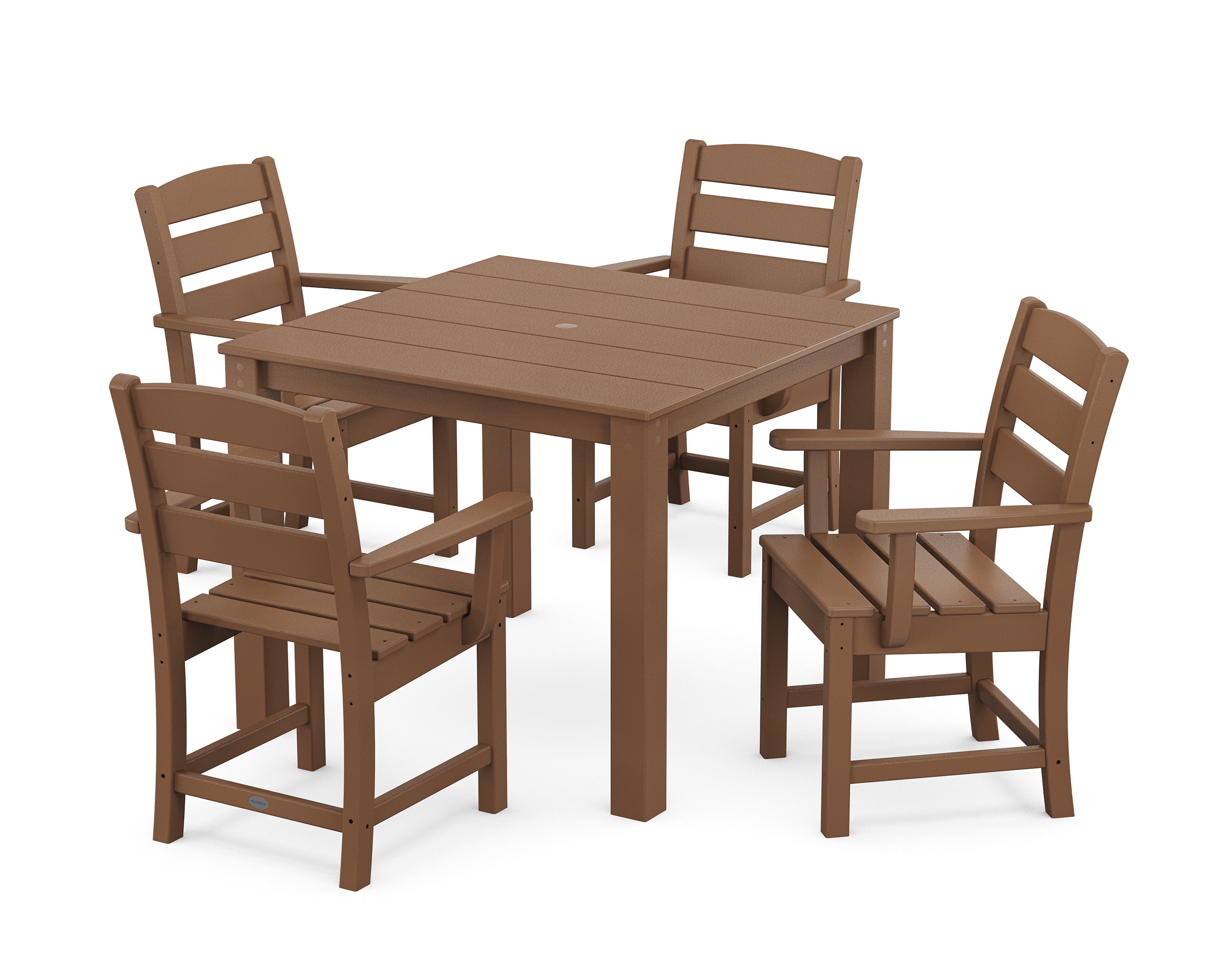 POLYWOOD Lakeside 5-Piece Parsons Dining Set in Teak