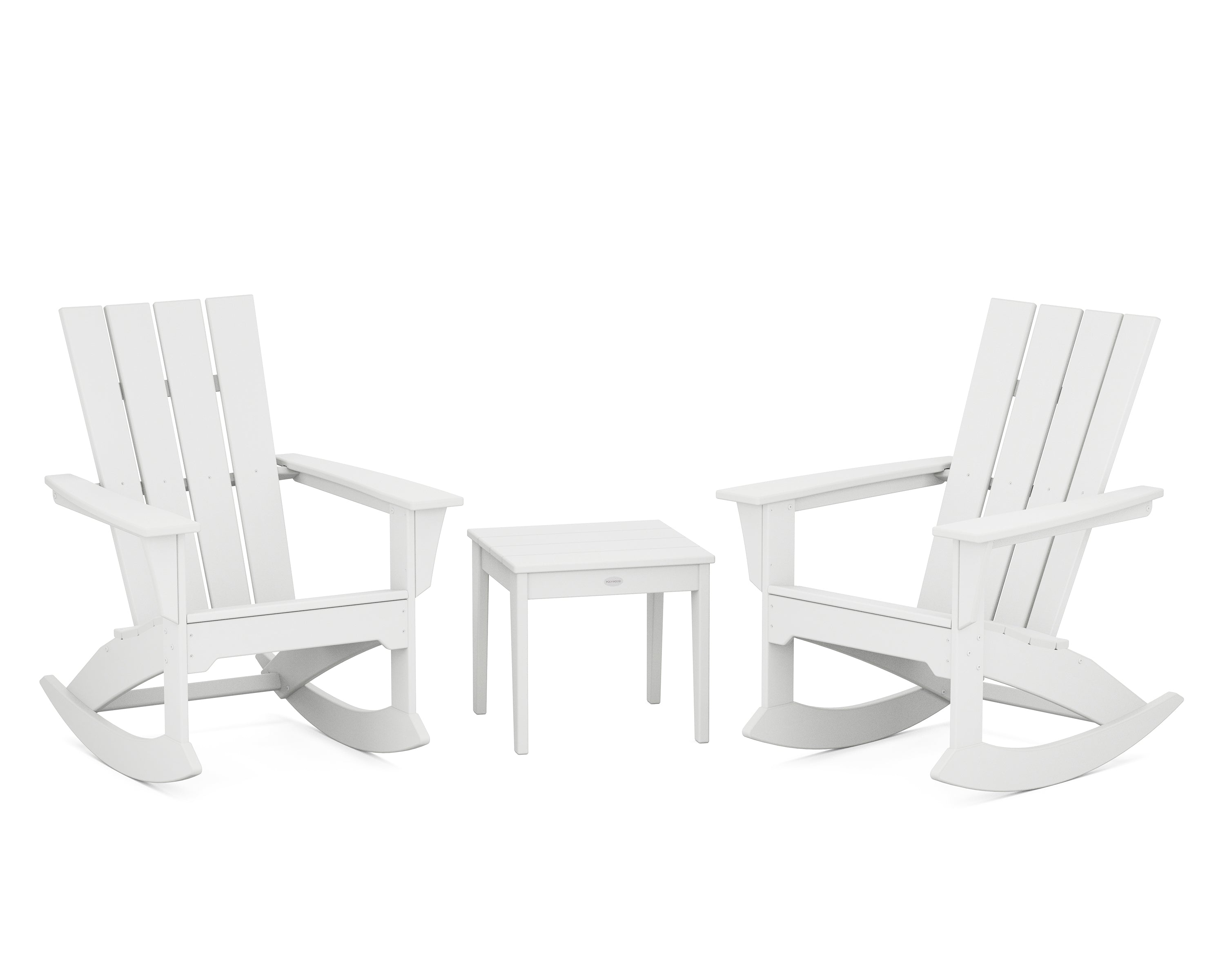 POLYWOOD® Quattro 3-Piece Rocker Set in White