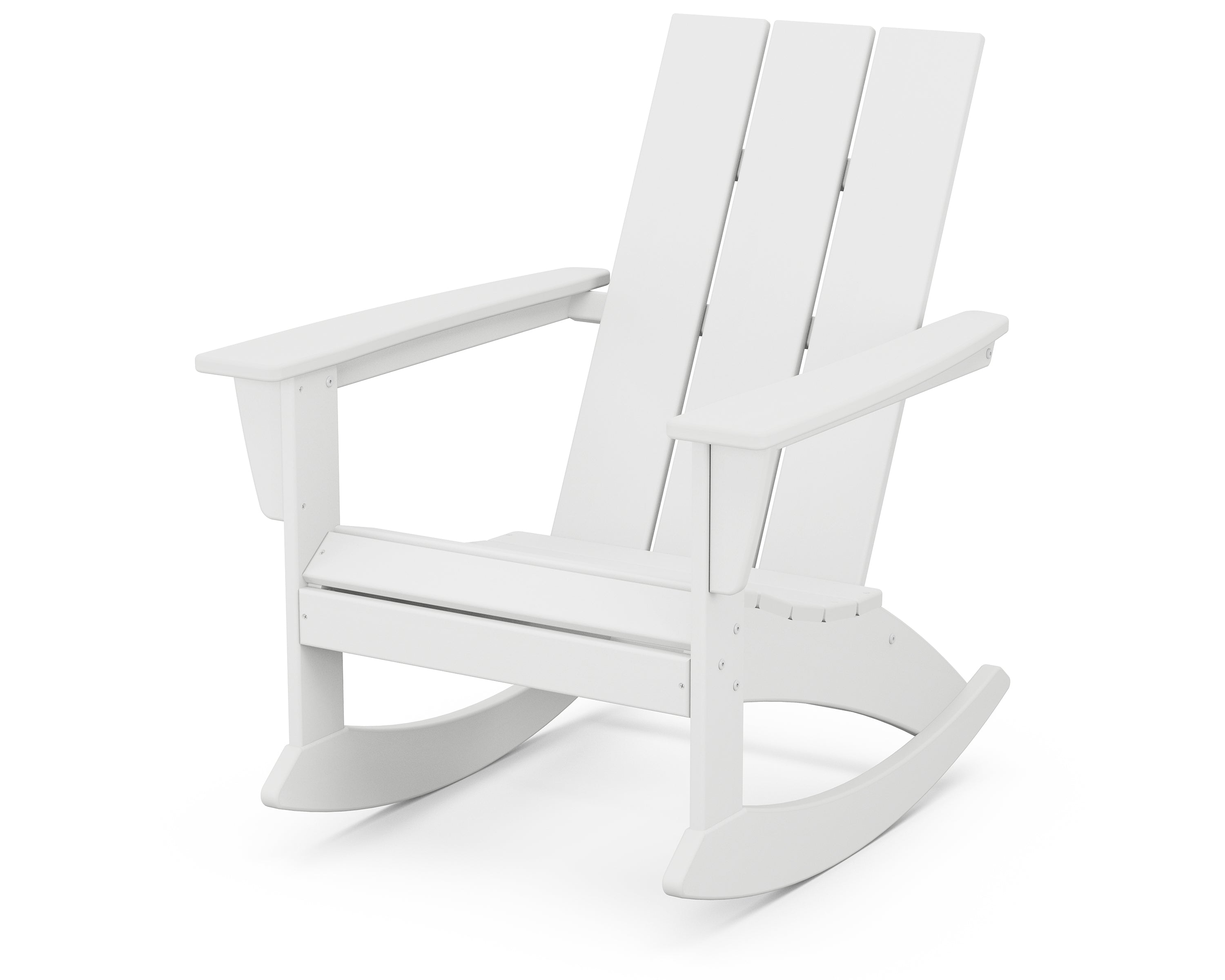 POLYWOOD Modern Adirondack Rocking Chair in White