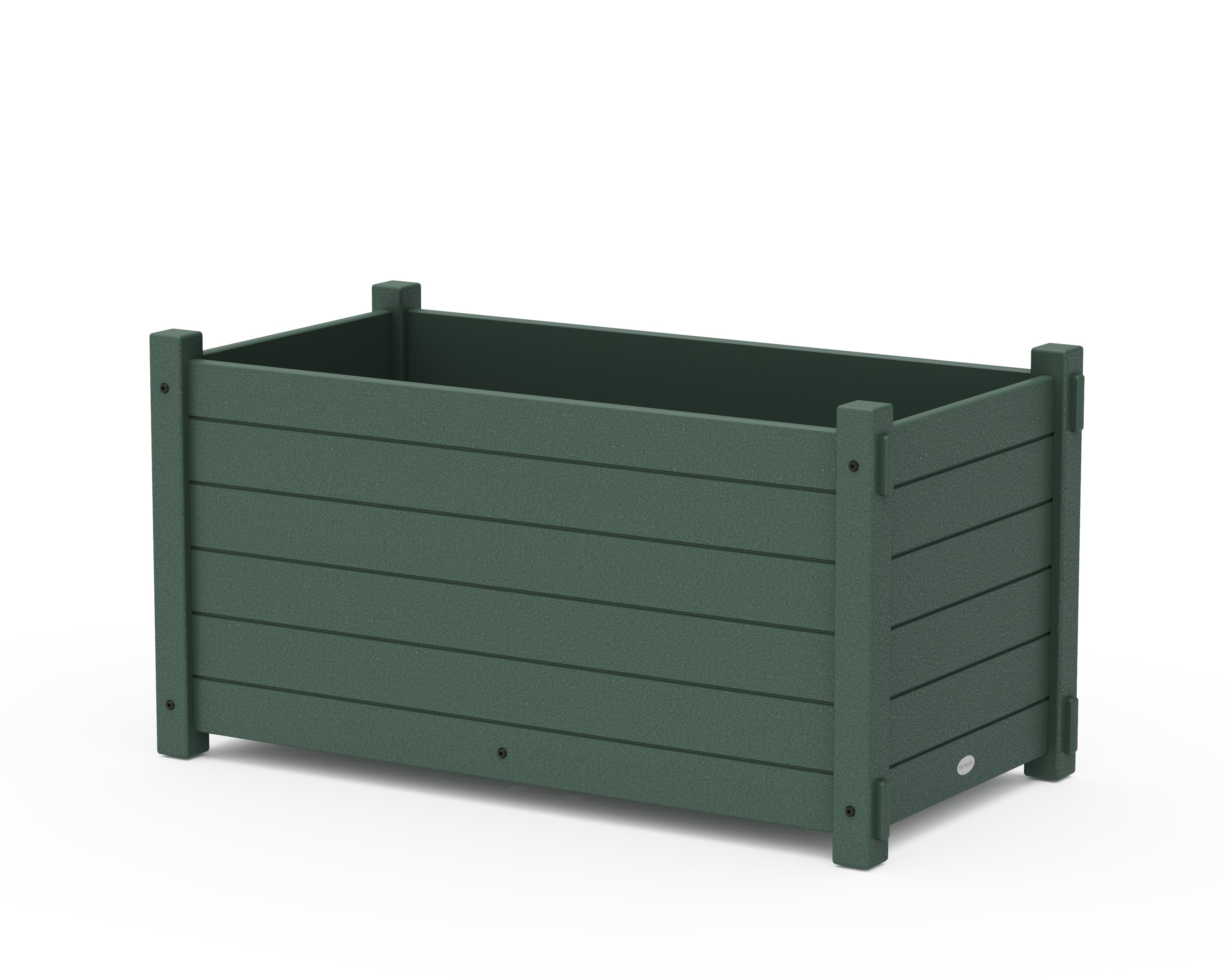 POLYWOOD Nautical Large Rectangle Double Planter Box in Green