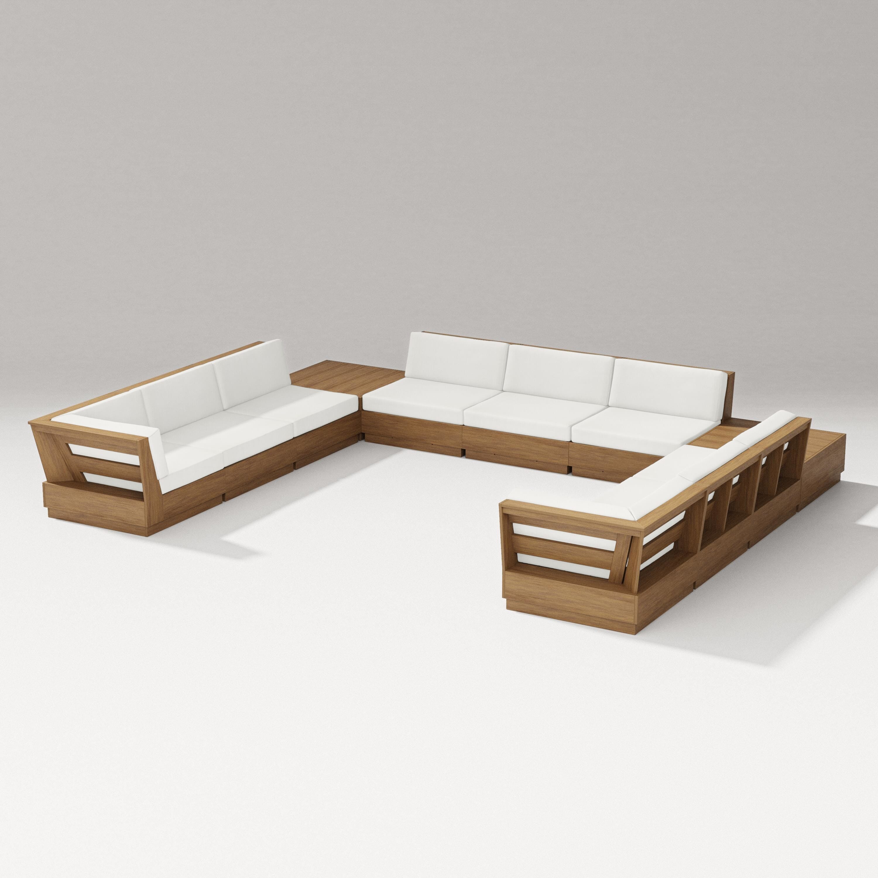 PW Designer Series Elevate 11-Piece U-Shaped Sofa Sectional in Natural / Natural Linen