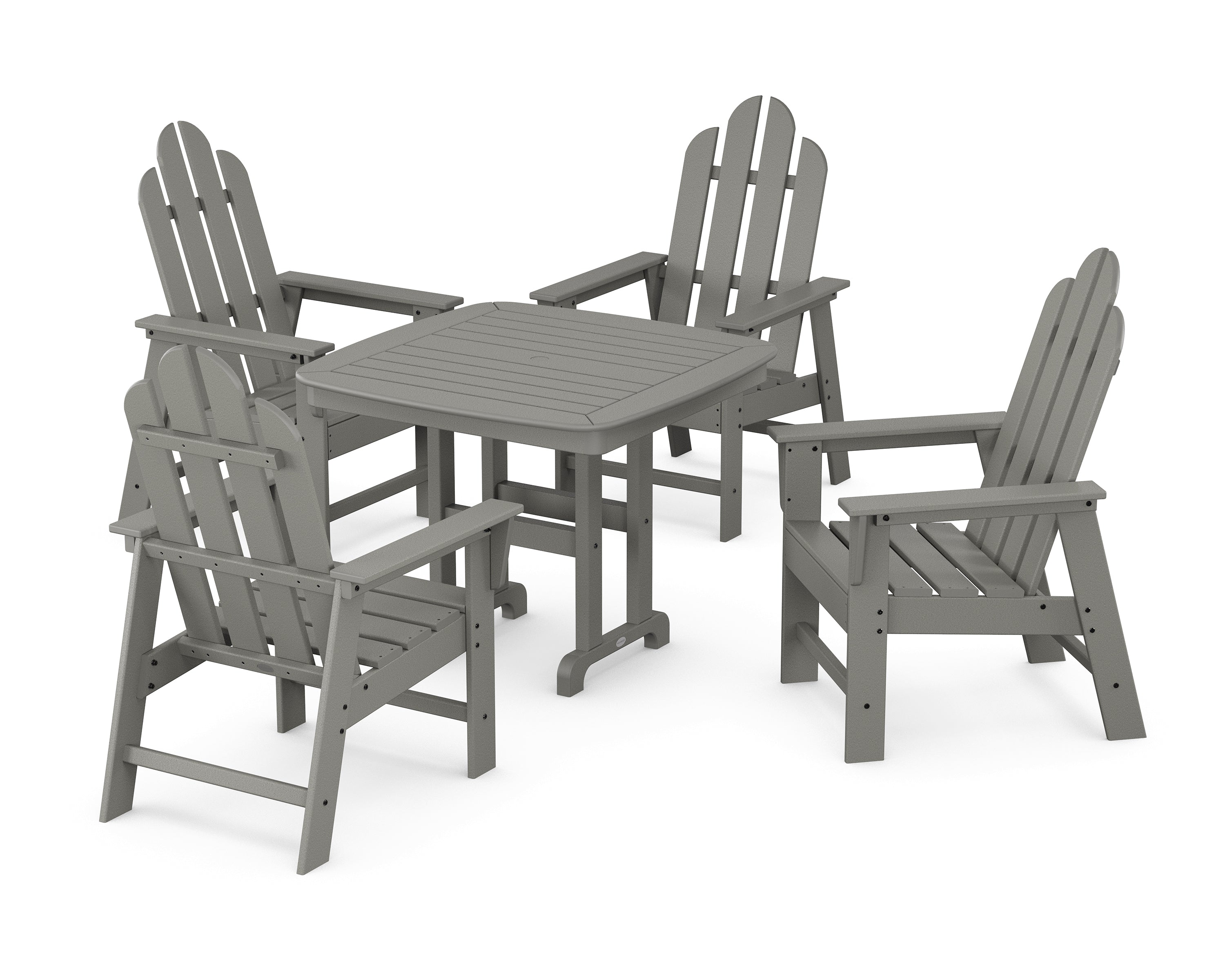 POLYWOOD Long Island 5-Piece Dining Set in Slate Grey