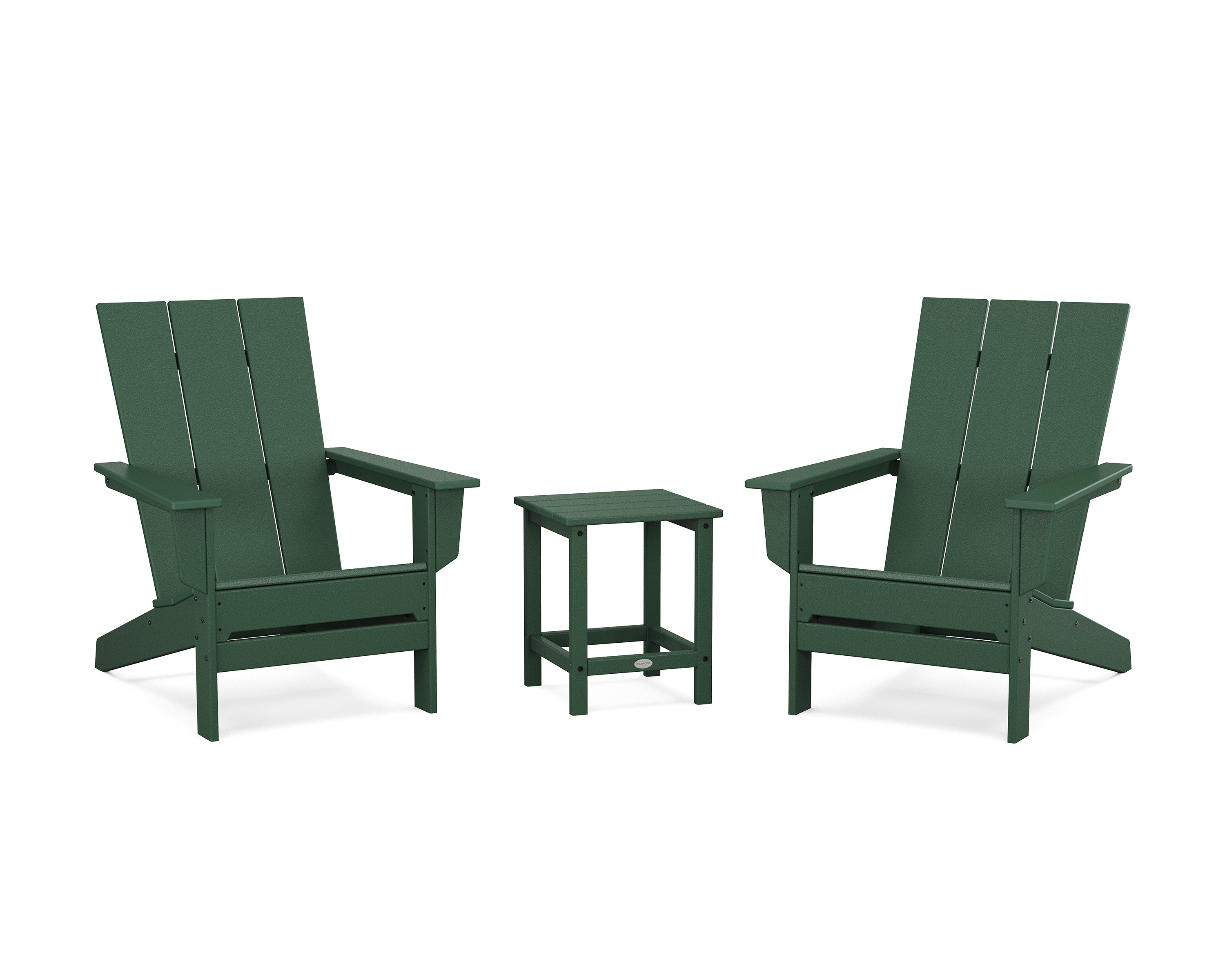 POLYWOOD 3-Piece Modern Studio Adirondack Set in Green