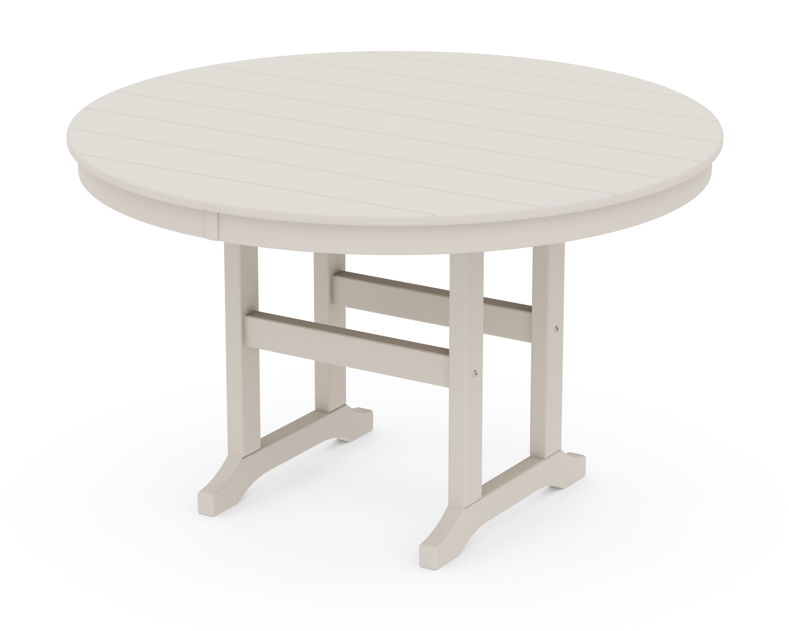 POLYWOOD 48" Round Farmhouse Dining Table in Sand