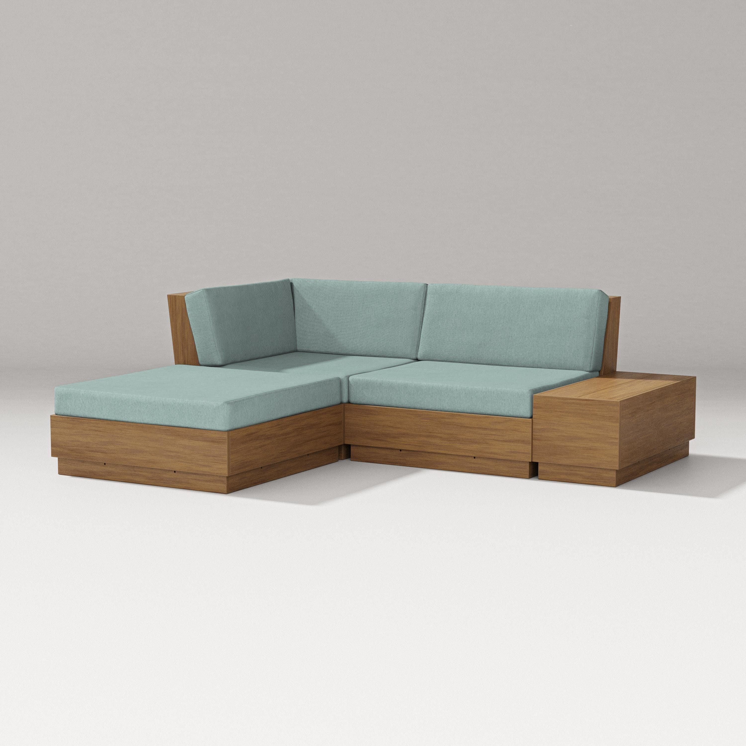 PW Designer Series Elevate Loveseat Sectional with Chaise in Natural / Glacier Spa