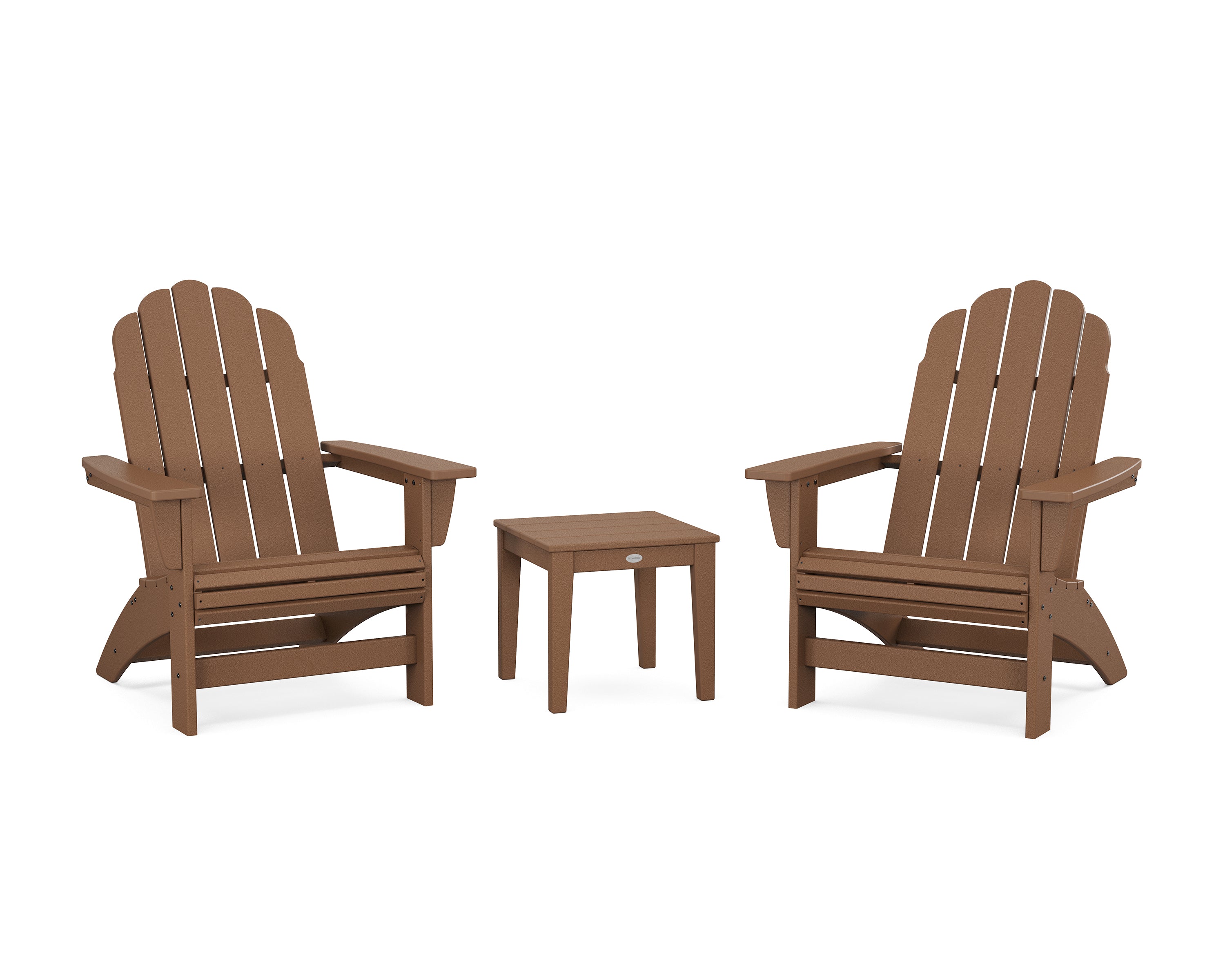 POLYWOOD 3-Piece Vineyard Grand Adirondack Set in Teak