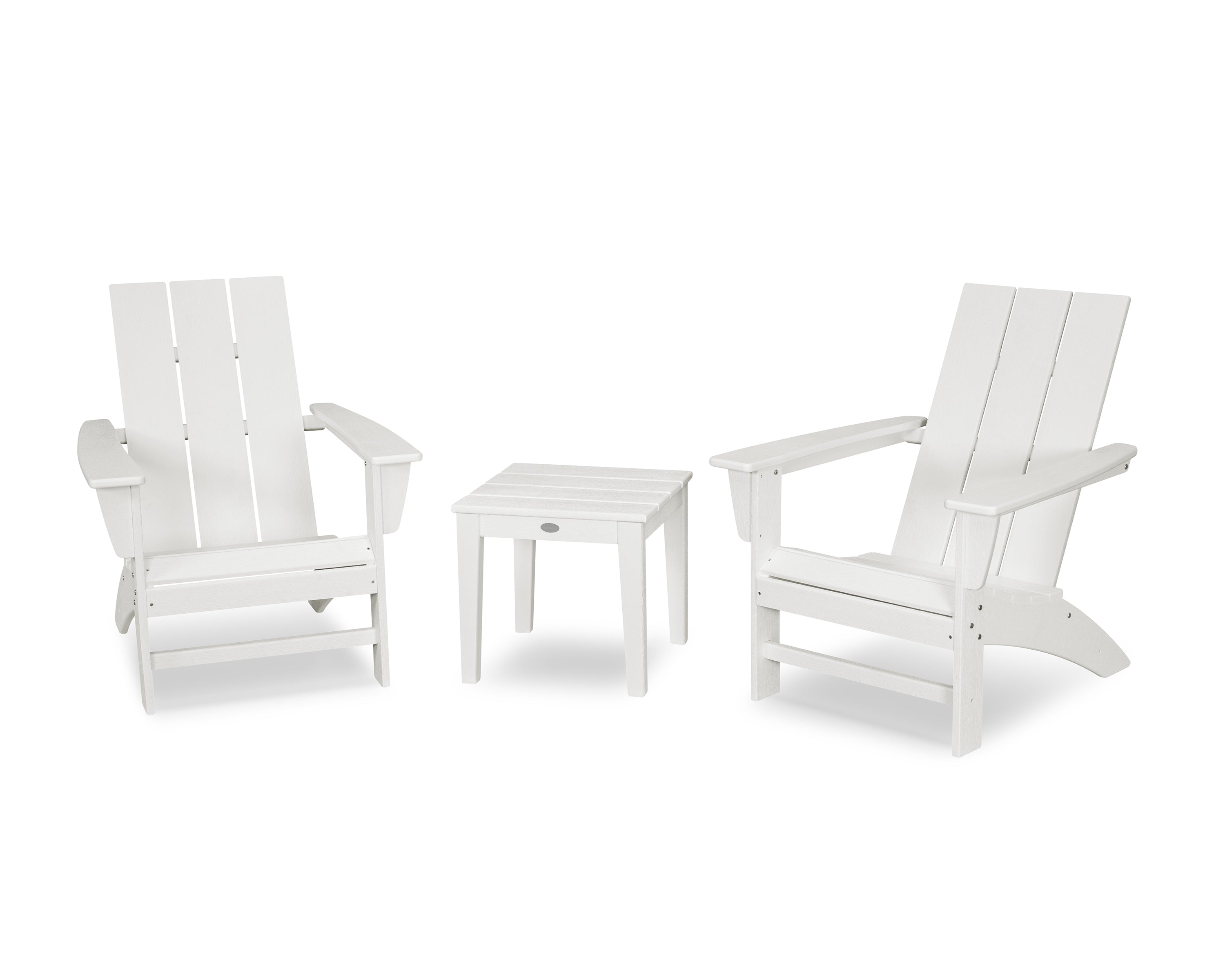 POLYWOOD Modern Adirondack 3-Piece Set in Vintage White