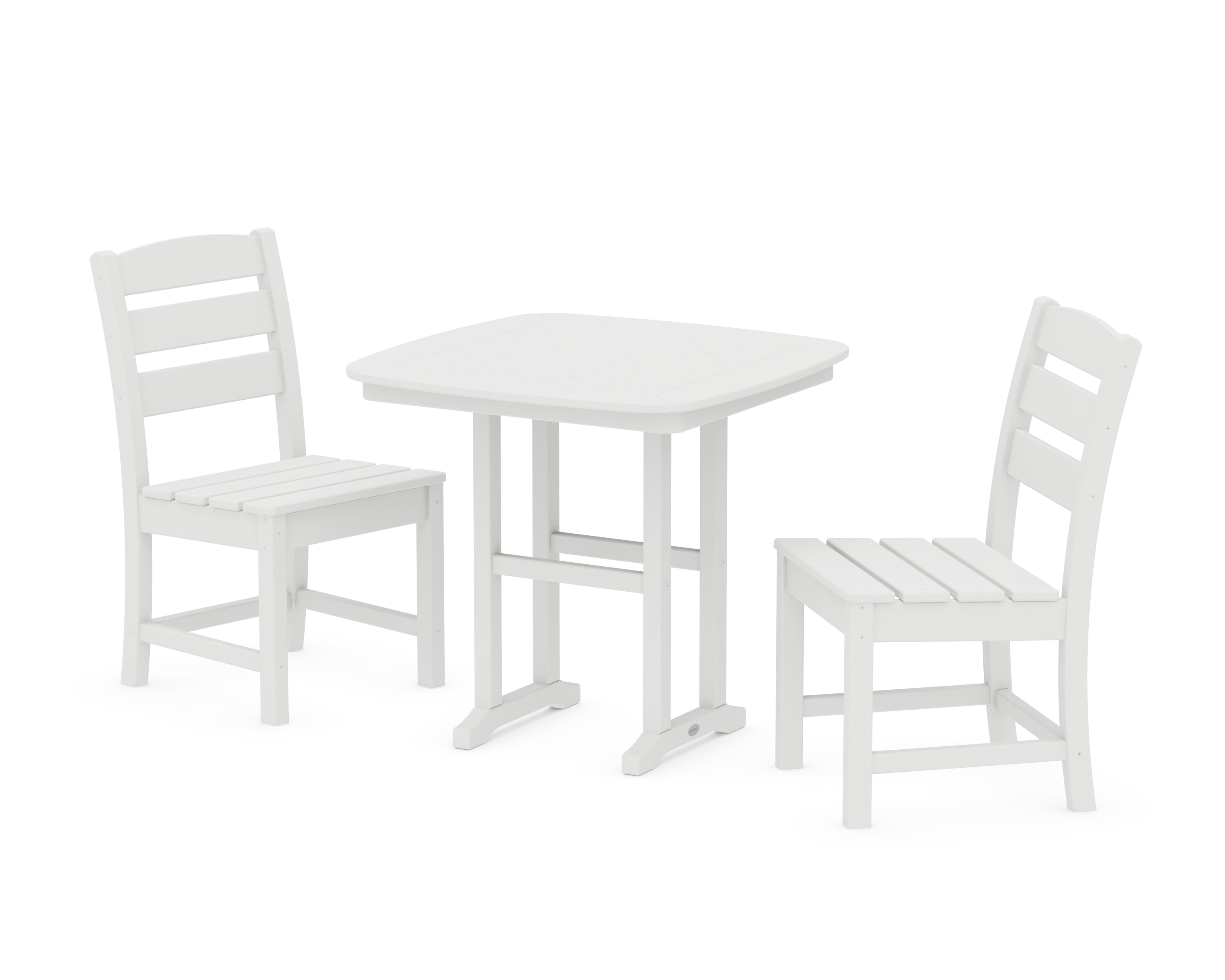 POLYWOOD Lakeside Side Chair 3-Piece Dining Set in White