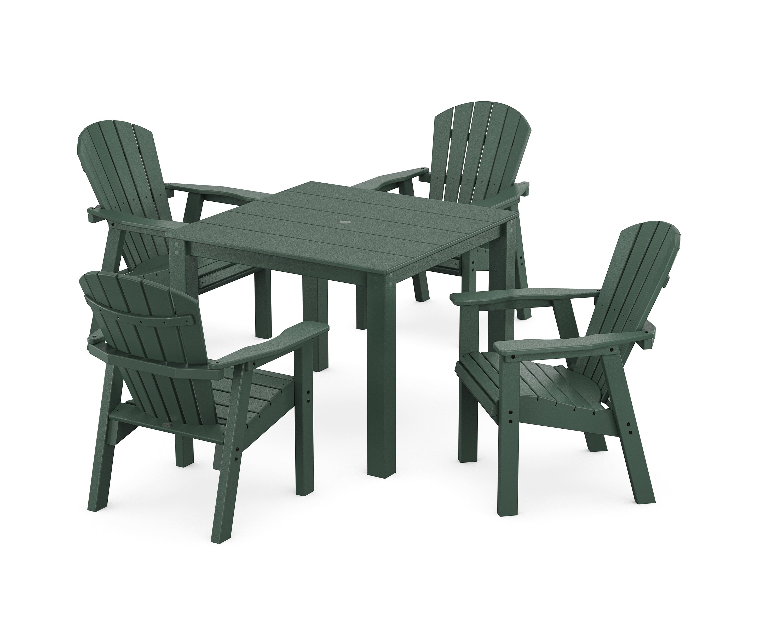 POLYWOOD Seashell Coast 5-Piece Parsons Dining Set in Green