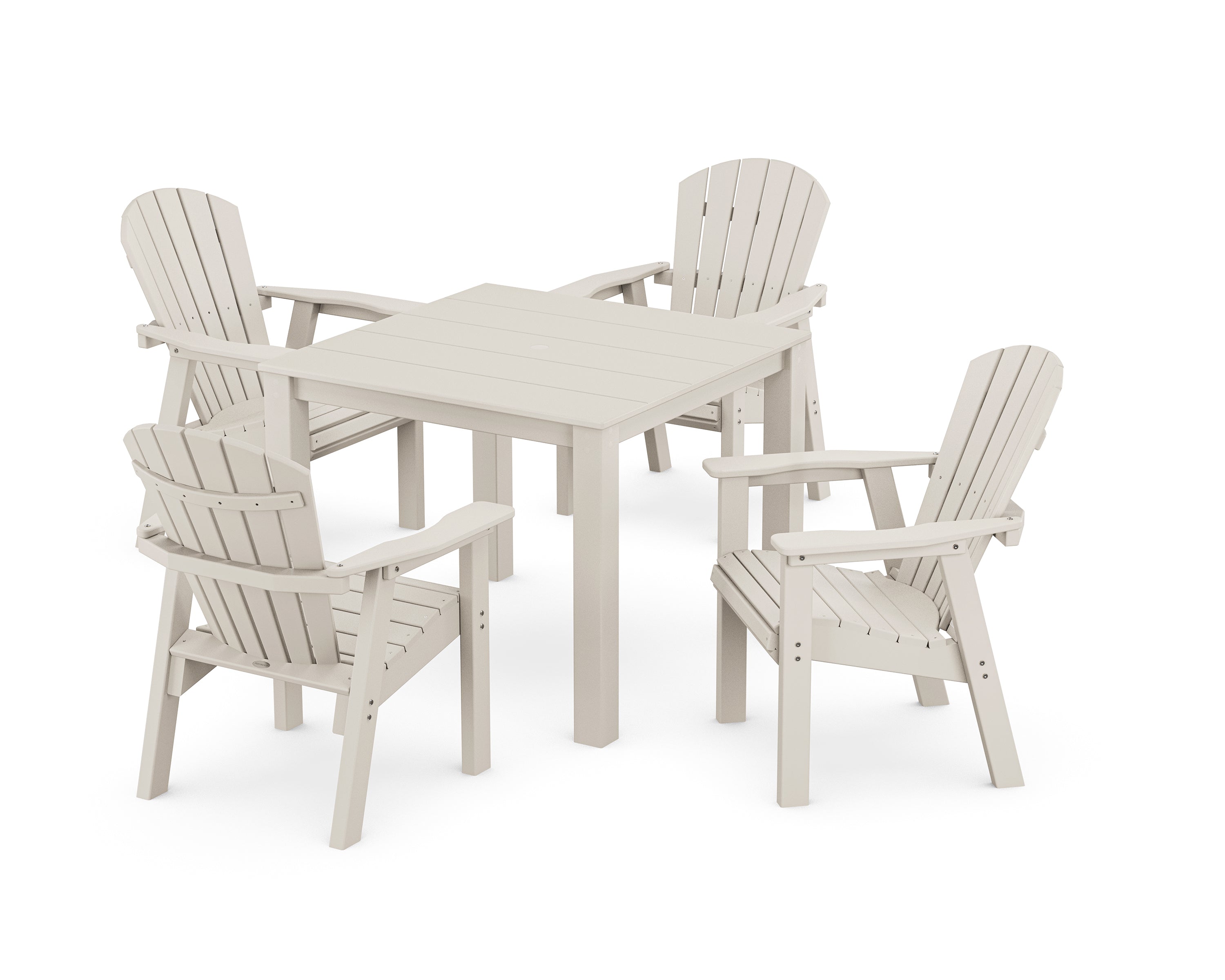 POLYWOOD Seashell Coast 5-Piece Parsons Dining Set in Sand