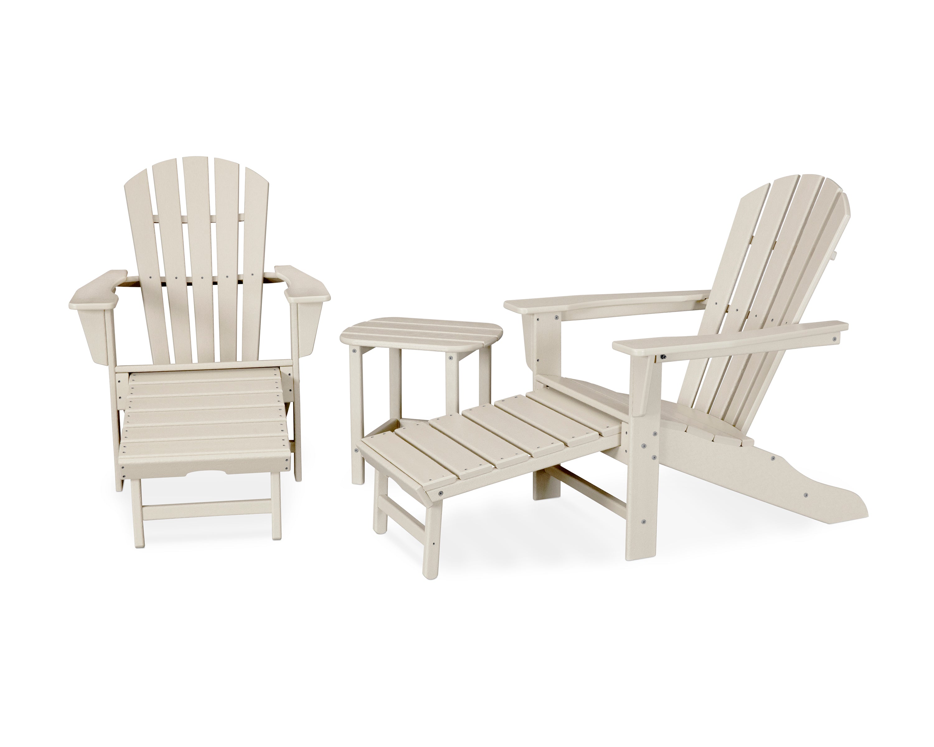 POLYWOOD Palm Coast Ultimate Adirondack 3-Piece Set in Sand