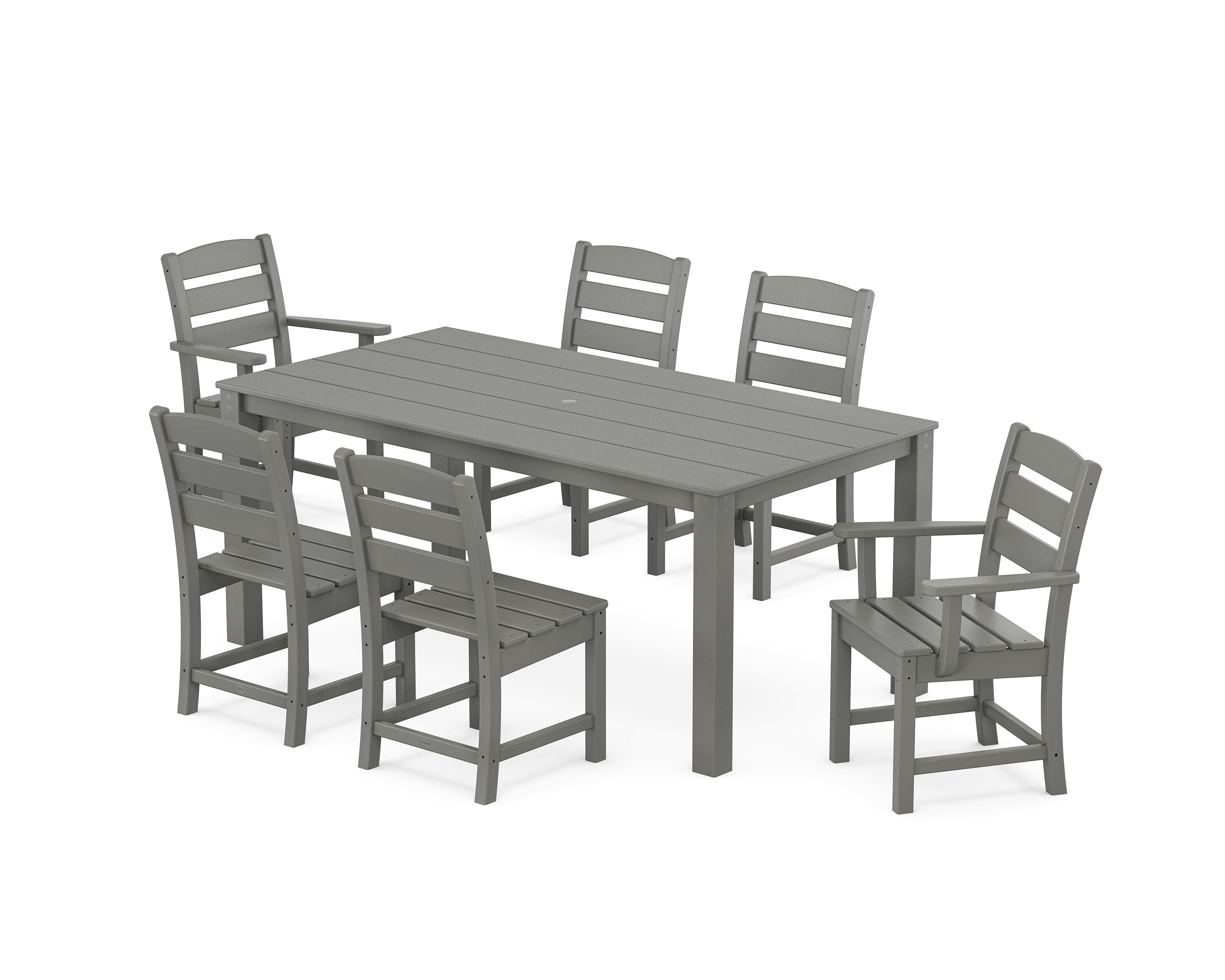 POLYWOOD Lakeside 7-Piece Parsons Dining Set in Slate Grey
