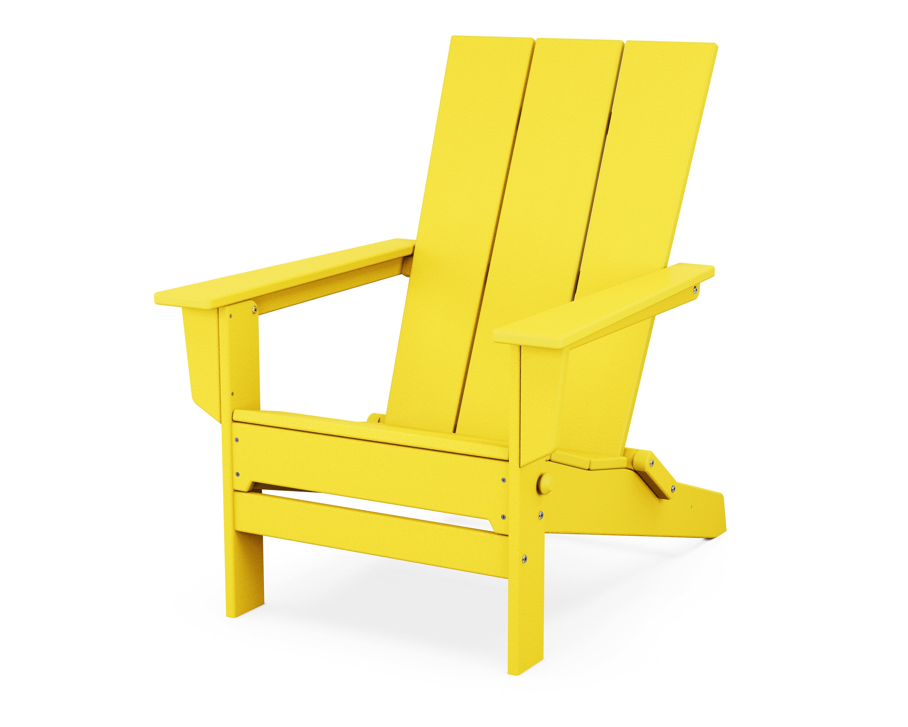 POLYWOOD Modern Studio Folding Adirondack Chair in Lemon