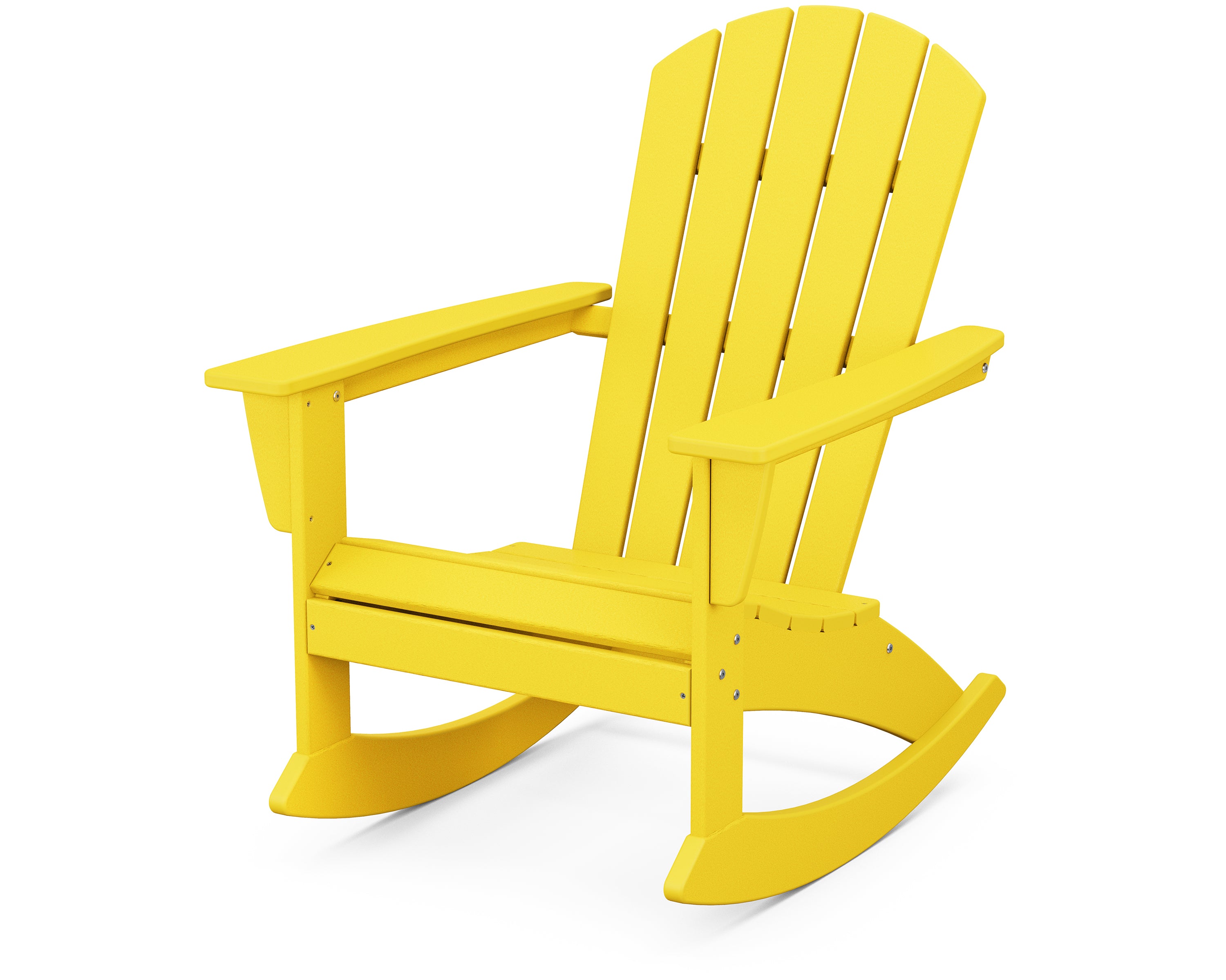 POLYWOOD Nautical Adirondack Rocking Chair in Lemon