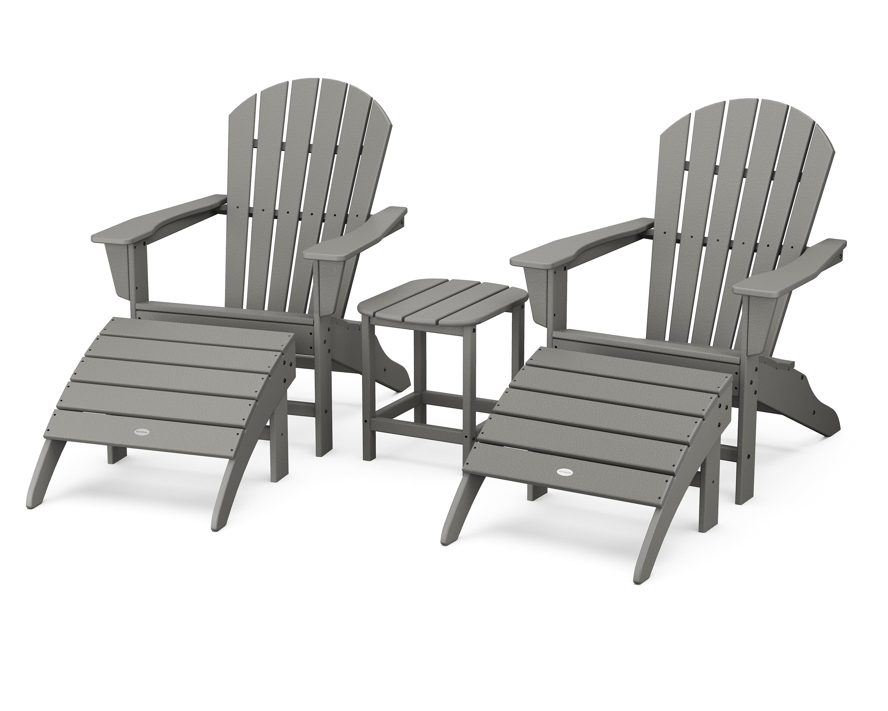 POLYWOOD South Beach Adirondack 5-Piece Set in Slate Grey