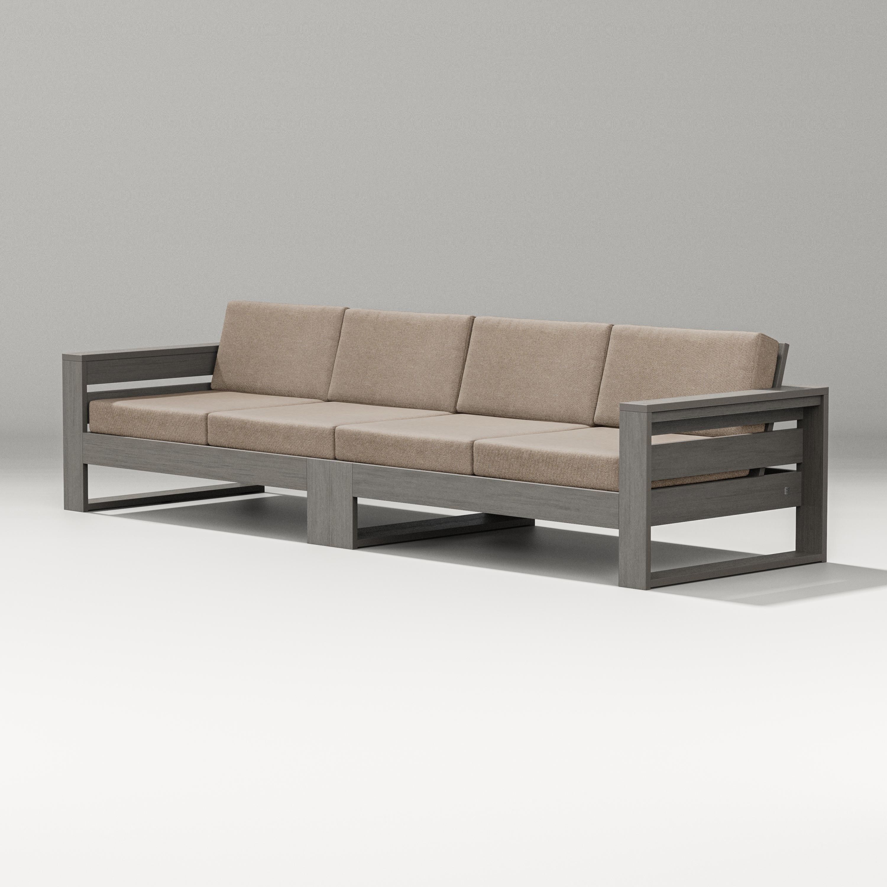 PW Designer Series Latitude Straight Sectional in Driftwood / Spiced Burlap