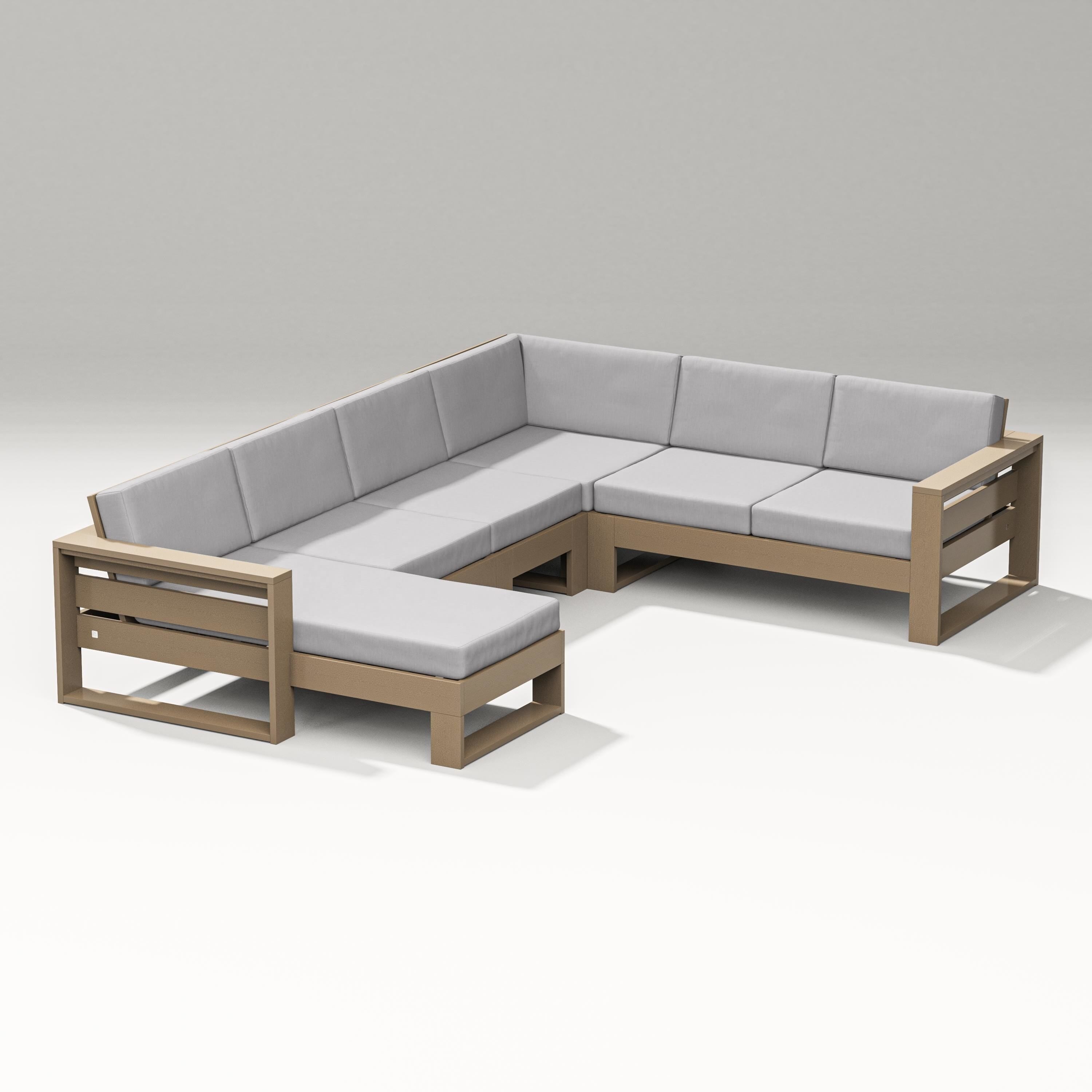 PW Designer Series Latitude Corner Sectional with Left Chaise in Vintage Sahara / Granite