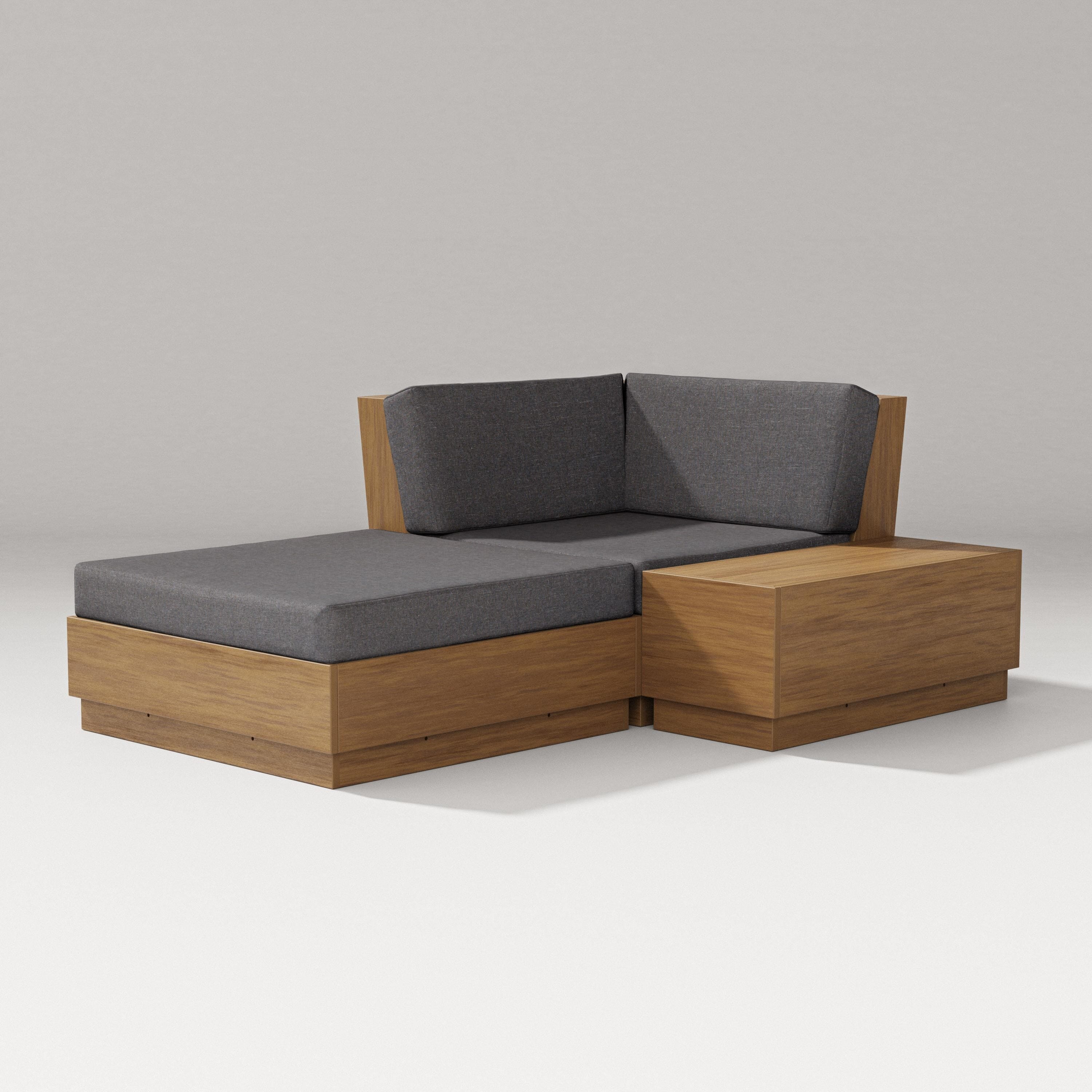 PW Designer Series Elevate Corner Chaise in Natural / Ash Charcoal