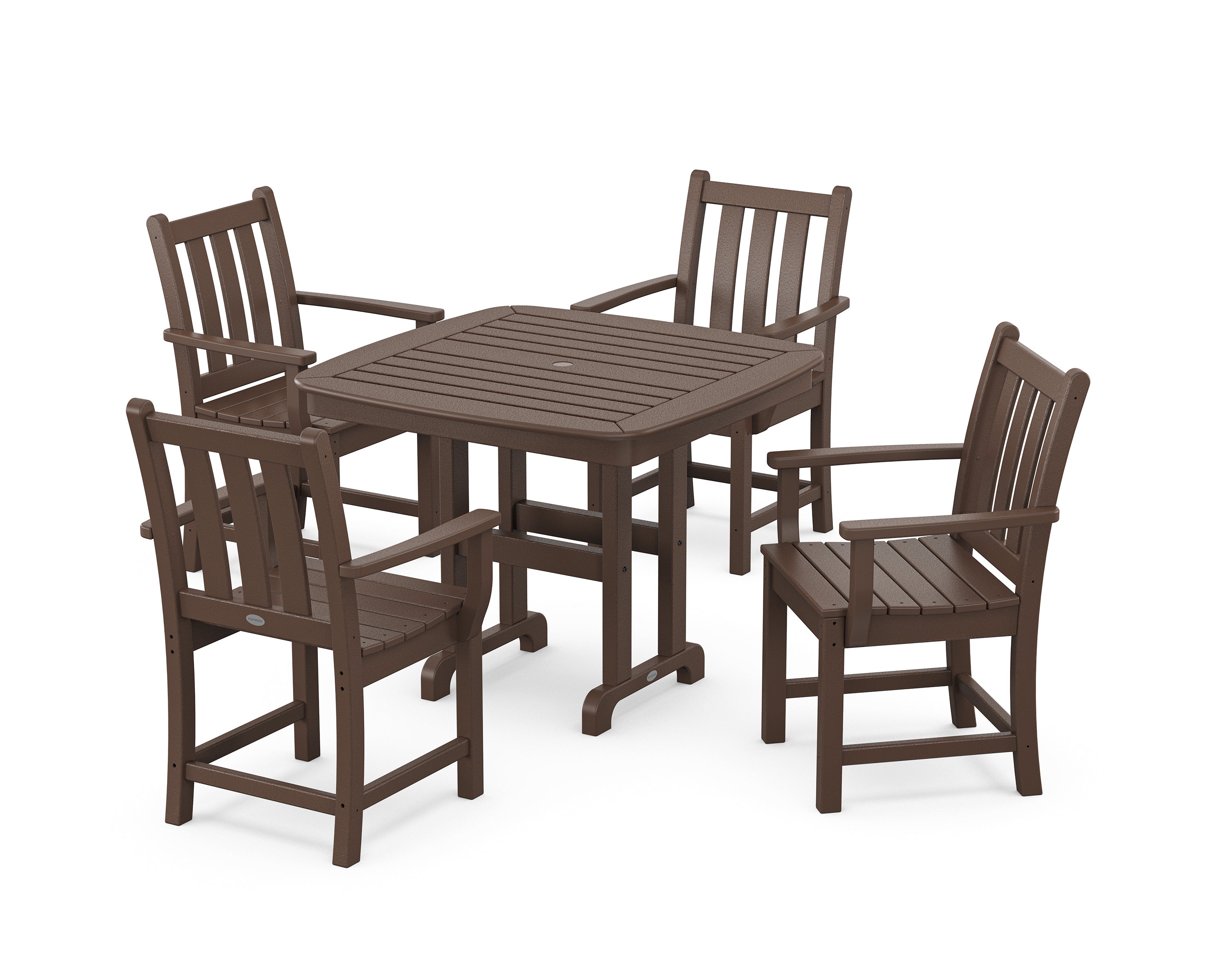 POLYWOOD Traditional Garden 5-Piece Dining Set in Mahogany