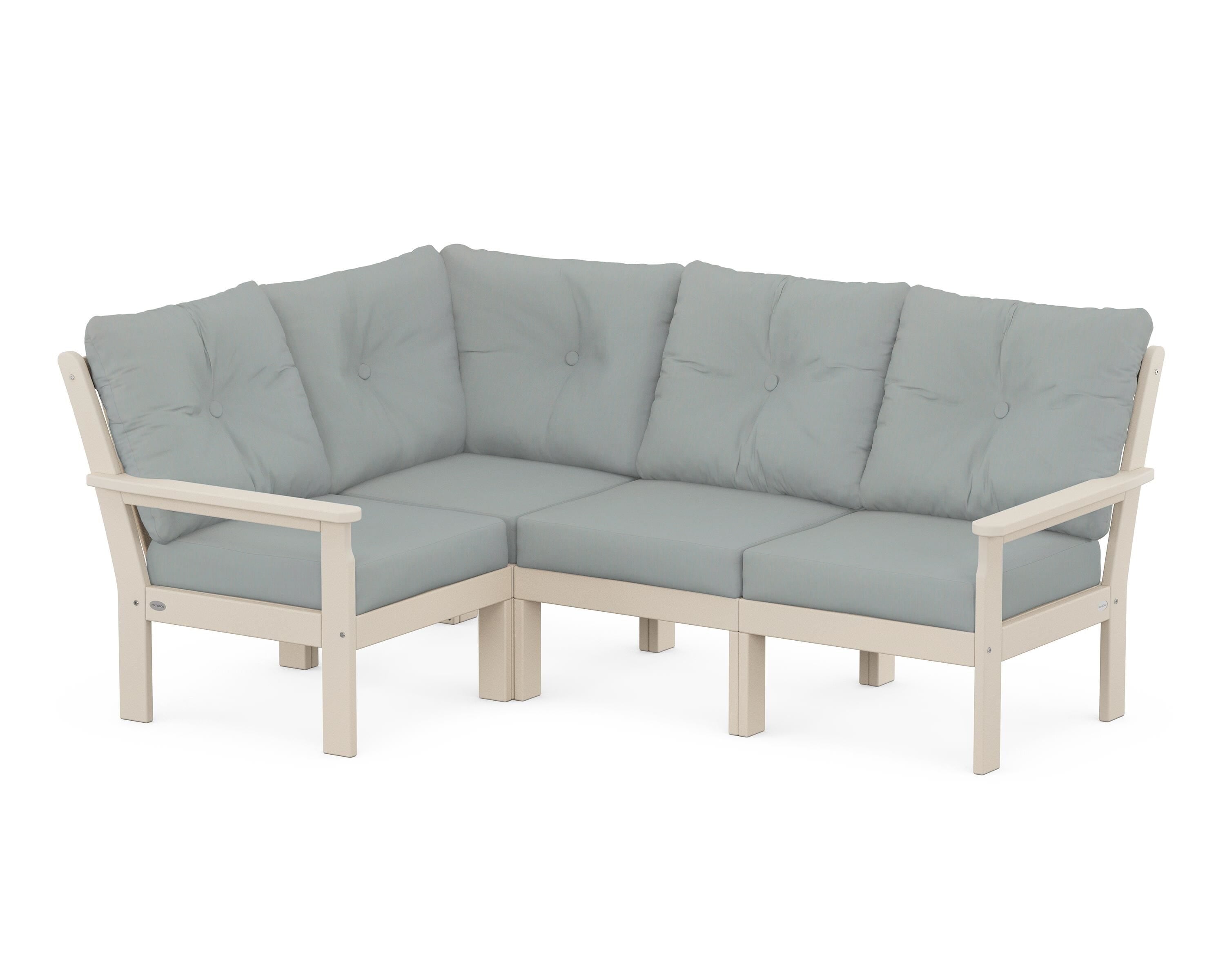 POLYWOOD Vineyard 4-Piece Sectional in Sand / Spa