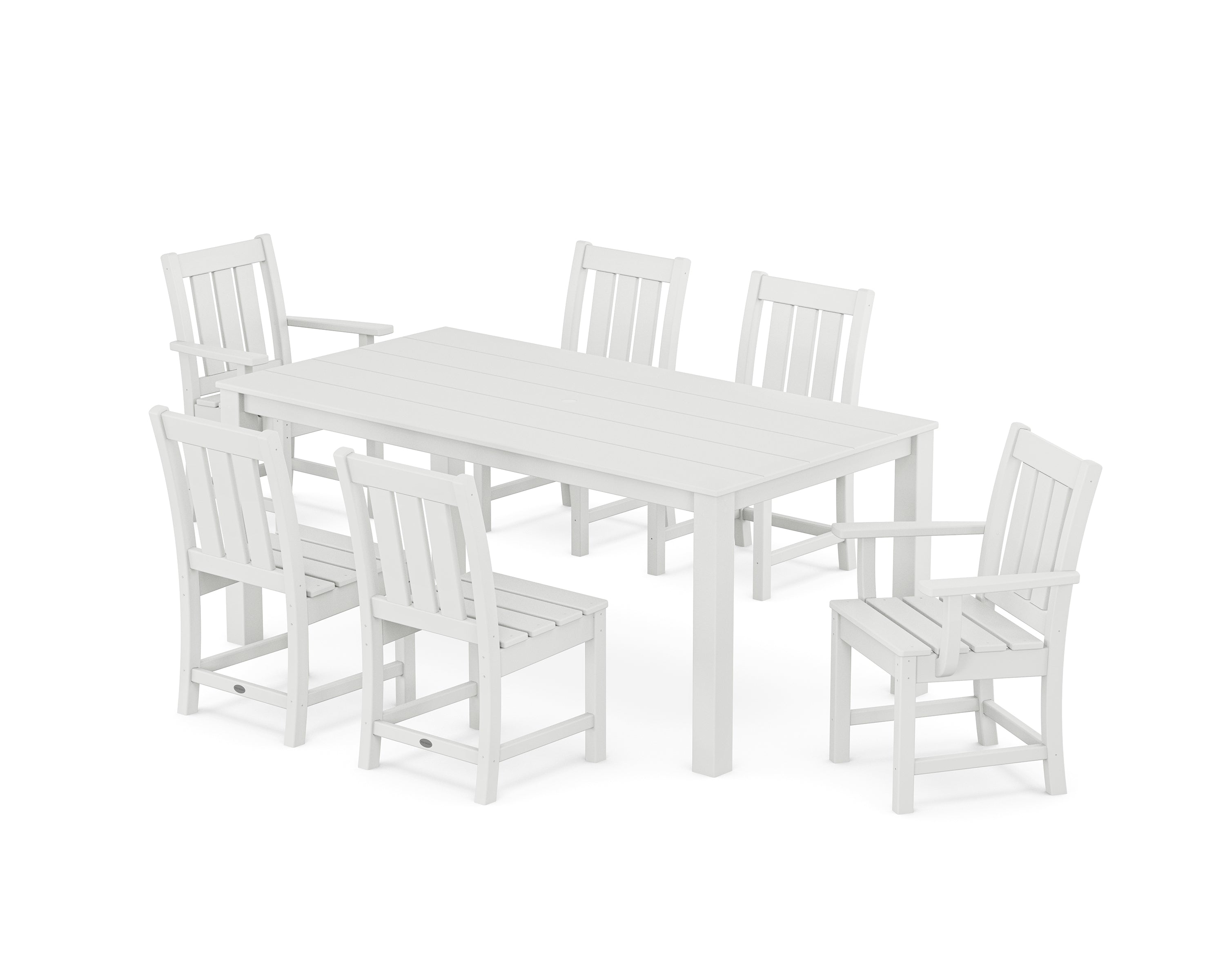 POLYWOOD Oxford 7-Piece Parsons Dining Set in White