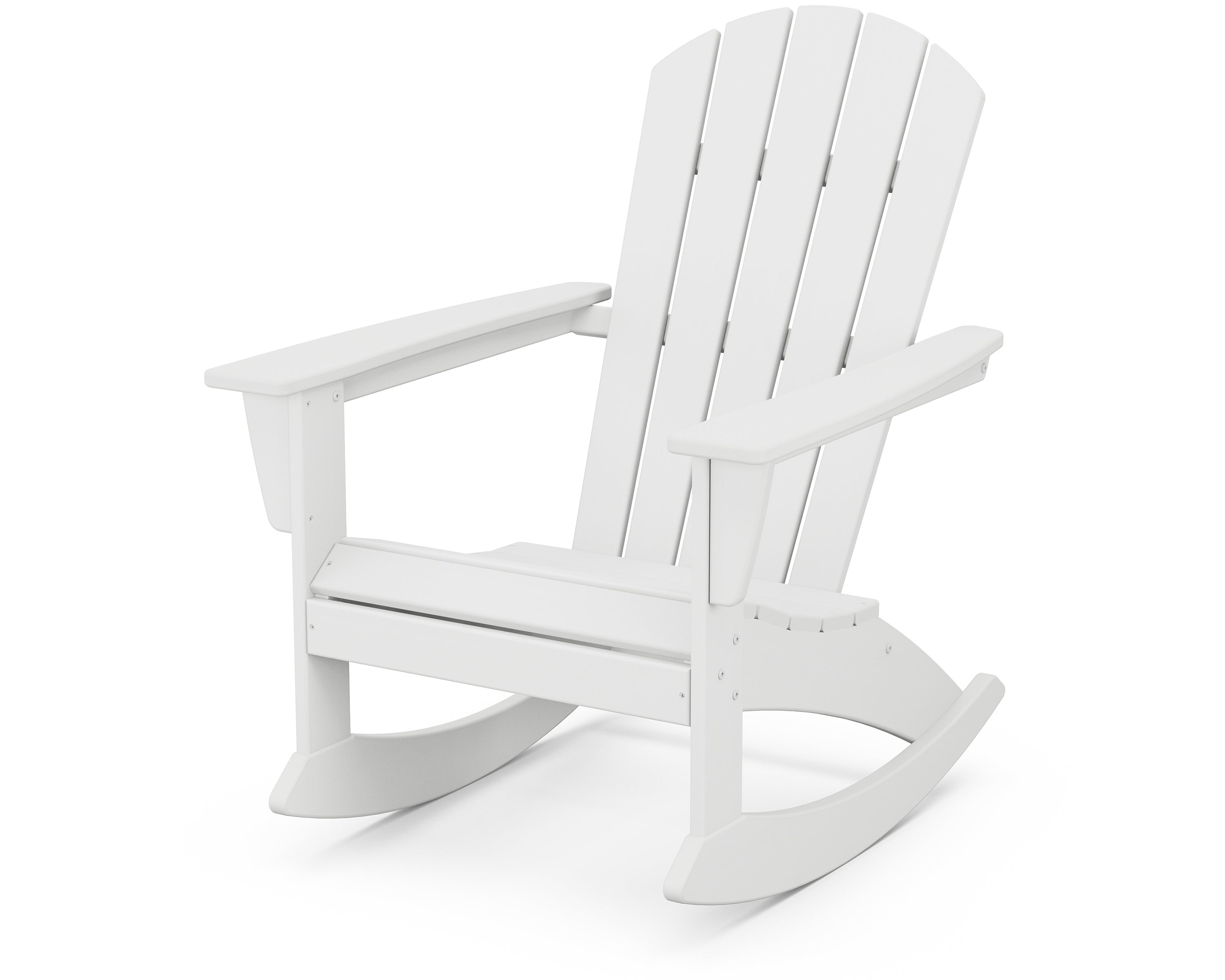POLYWOOD Nautical Adirondack Rocking Chair in White