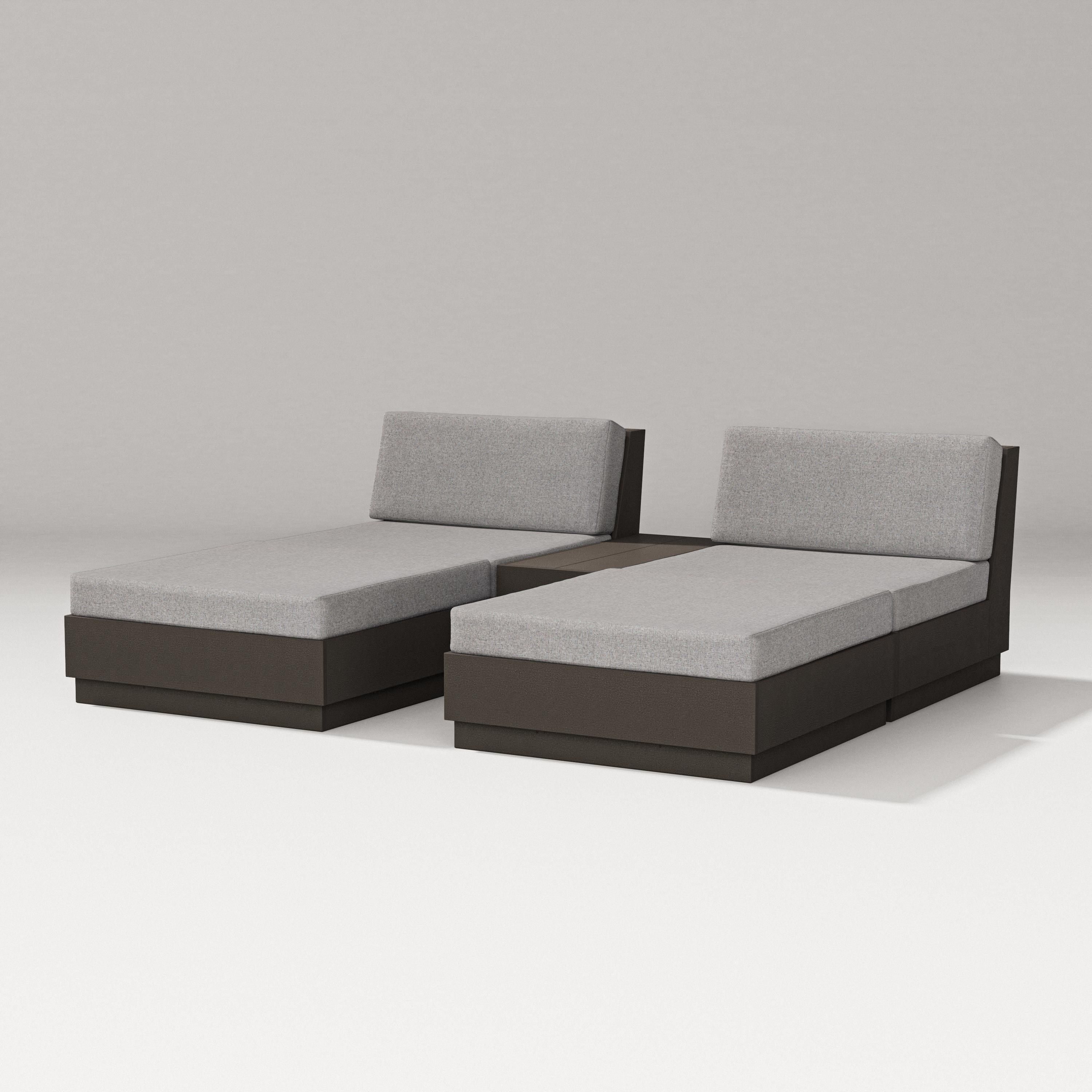 PW Designer Series Elevate Double Chaise Set in Vintage Coffee / Grey Mist