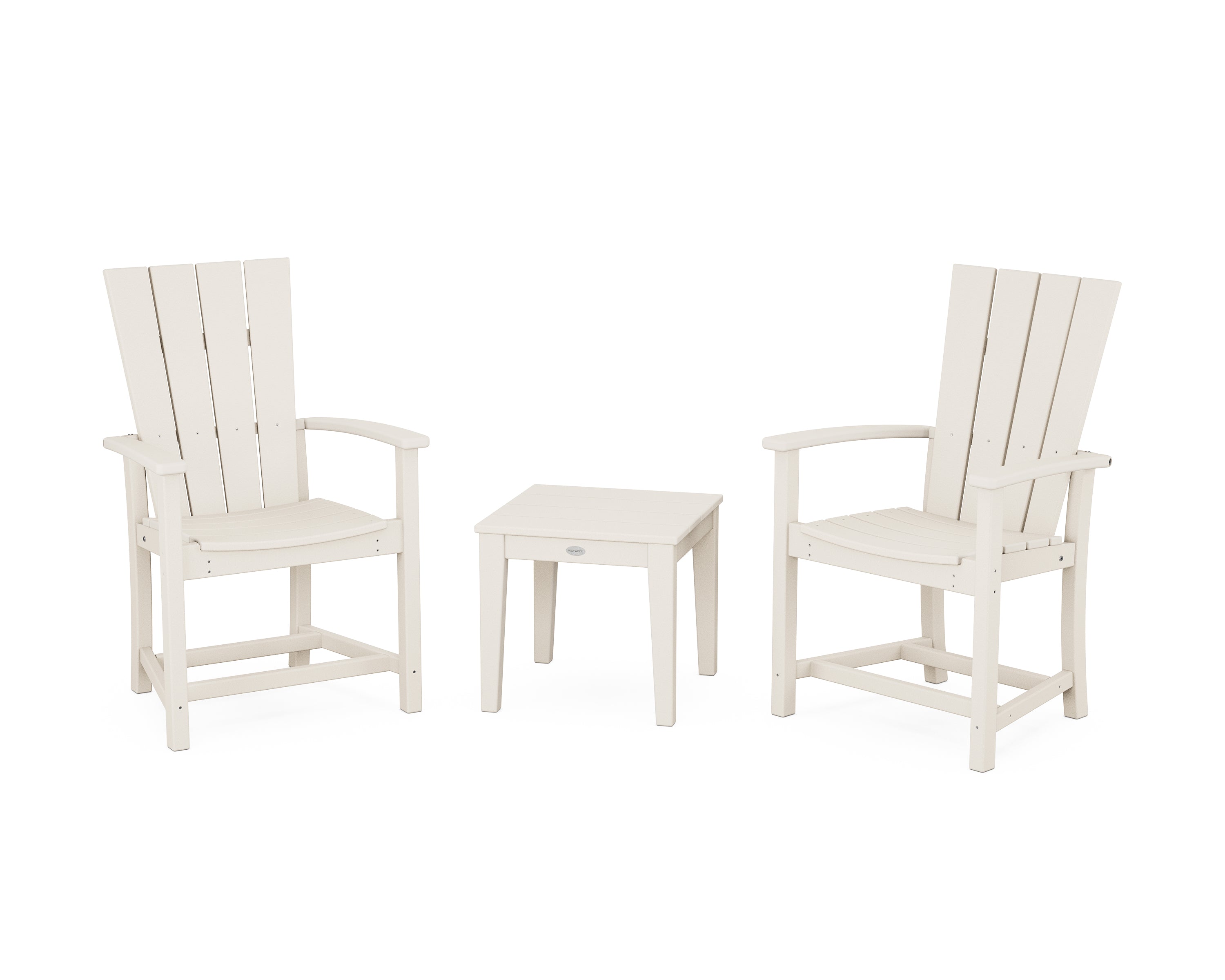 POLYWOOD Quattro 3-Piece Upright Adirondack Chair Set in Sand