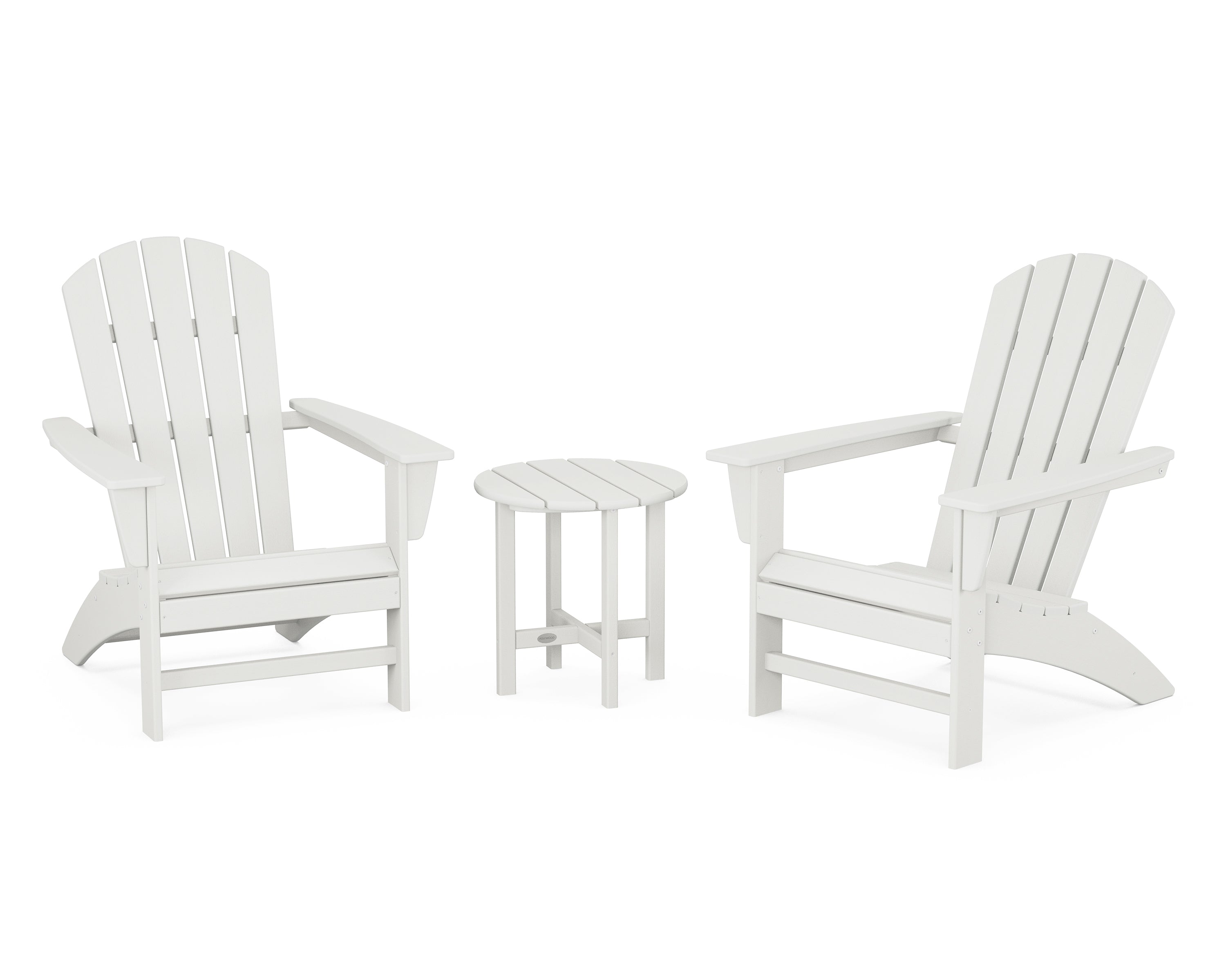 POLYWOOD Nautical 3-Piece Adirondack Set in Vintage White